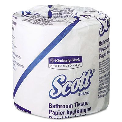KIMBERLY-CLARK BATHROOM TISSUE Scott Standard Roll Bathroom Tissue, 1-Ply, 1210 sheets/rl, 80 rl/cs