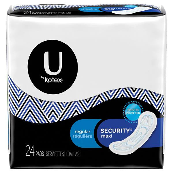 KIMBERLY-CLARK FEMININE CARE PRODUCTS Kotex Maxi Pads, Premium, Nonwing, 24pk, 6 pk/cs