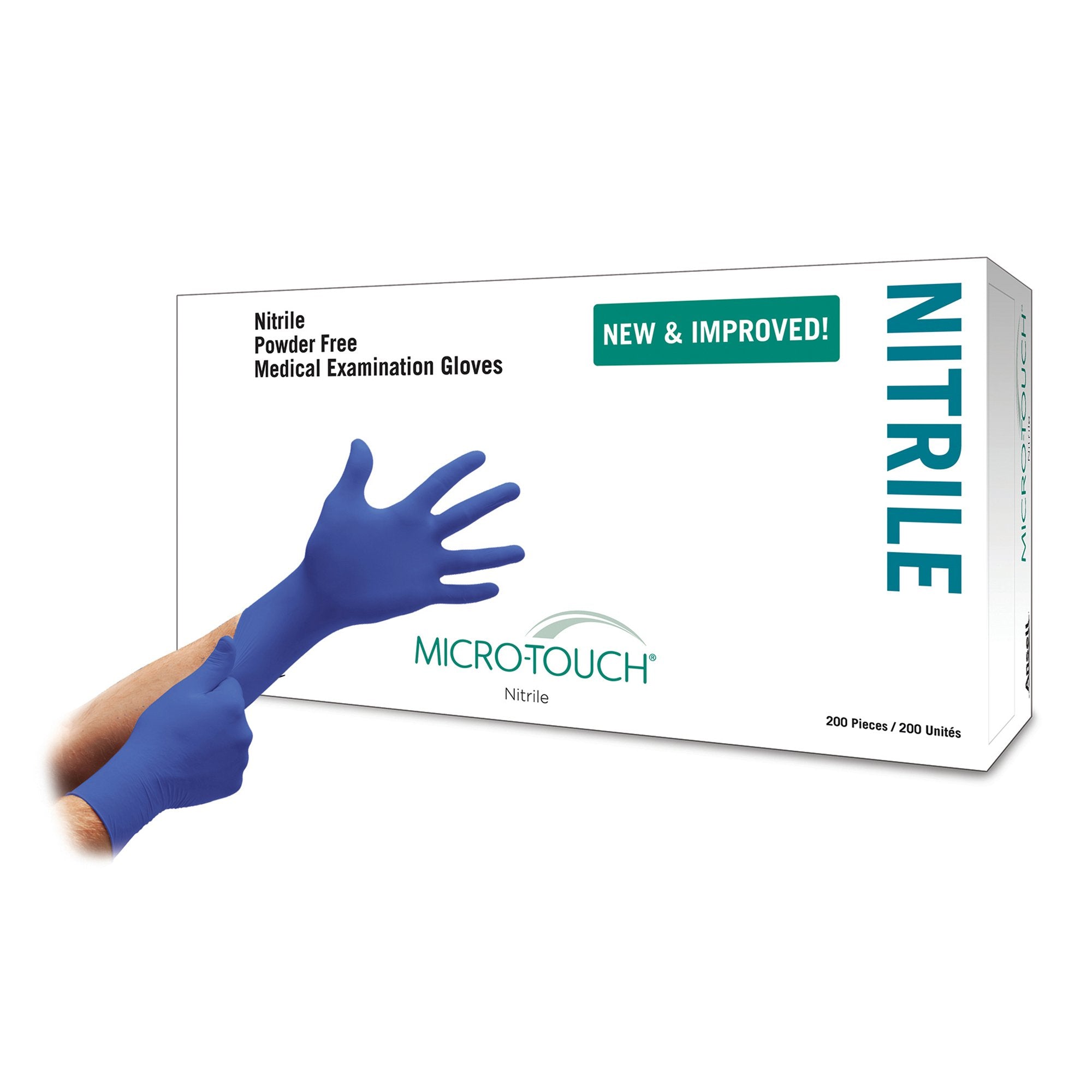 ANSELL MICRO-TOUCH® NITRILE POWDER-FREE SYNTHETIC MEDICAL EXAMINATION GLOVES Exam Gloves, Small, 200/bx, 10 bx/cs