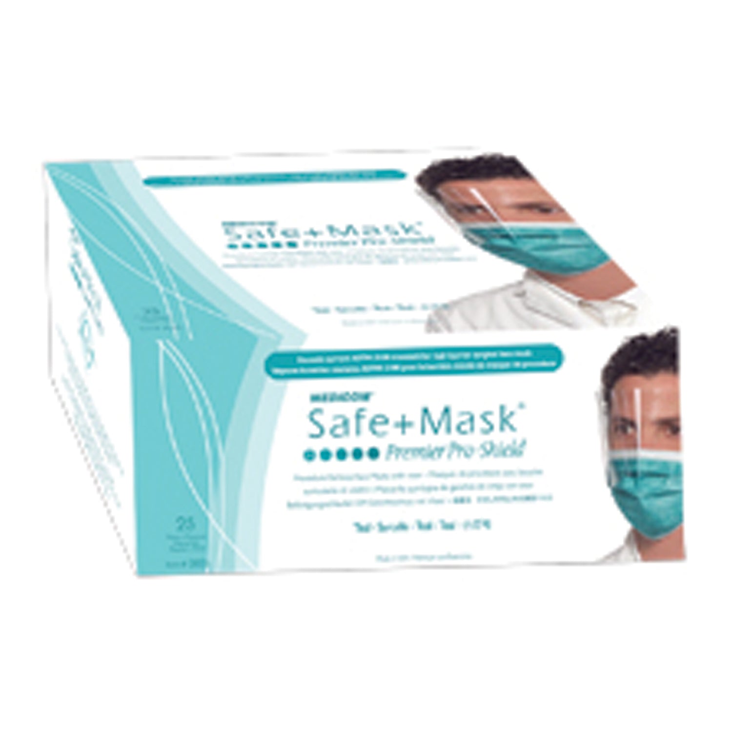 AMD MEDICOM SAFE-MASK PRO- MASK Shield, Teal, 25/bx, 4 bx/cs