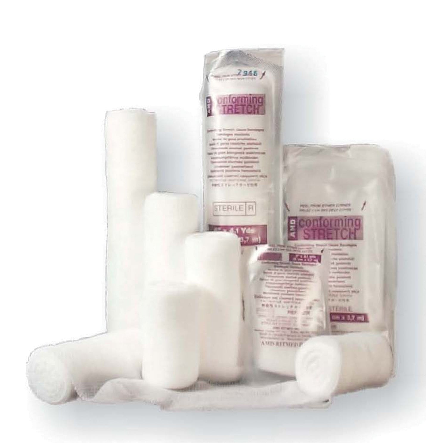 AMD MEDICOM DISTECH CONFORMING BANDAGES "Conforming Bandage, 4\" x 4.1 yds, White, Non-Sterile, 12/bx, 8 bx/cs (020348) "