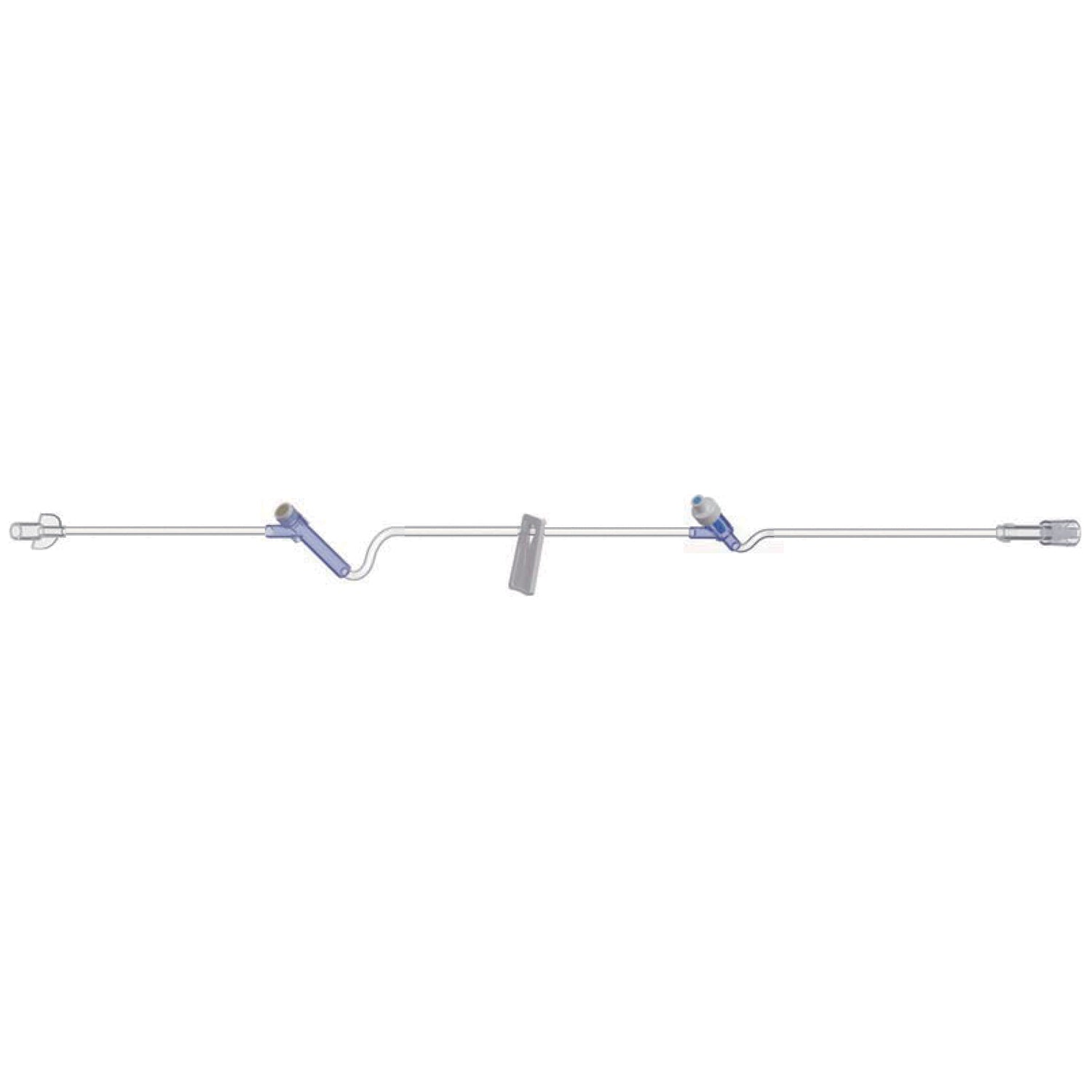AMSINO AMSAFE® IV ADMINISTRATION SETS "Standard Bore Tubing IV Extension Set, 6\" Length, 1.5 mL Priming Volume, Female Luer Lock, 1 Pre-Pierced Y Site, 1 AMSafe Needle-Free Y Site, 1 Slide Clamp, Rotating Male Luer Lock, PE Poly Pouch, 50/cs"
