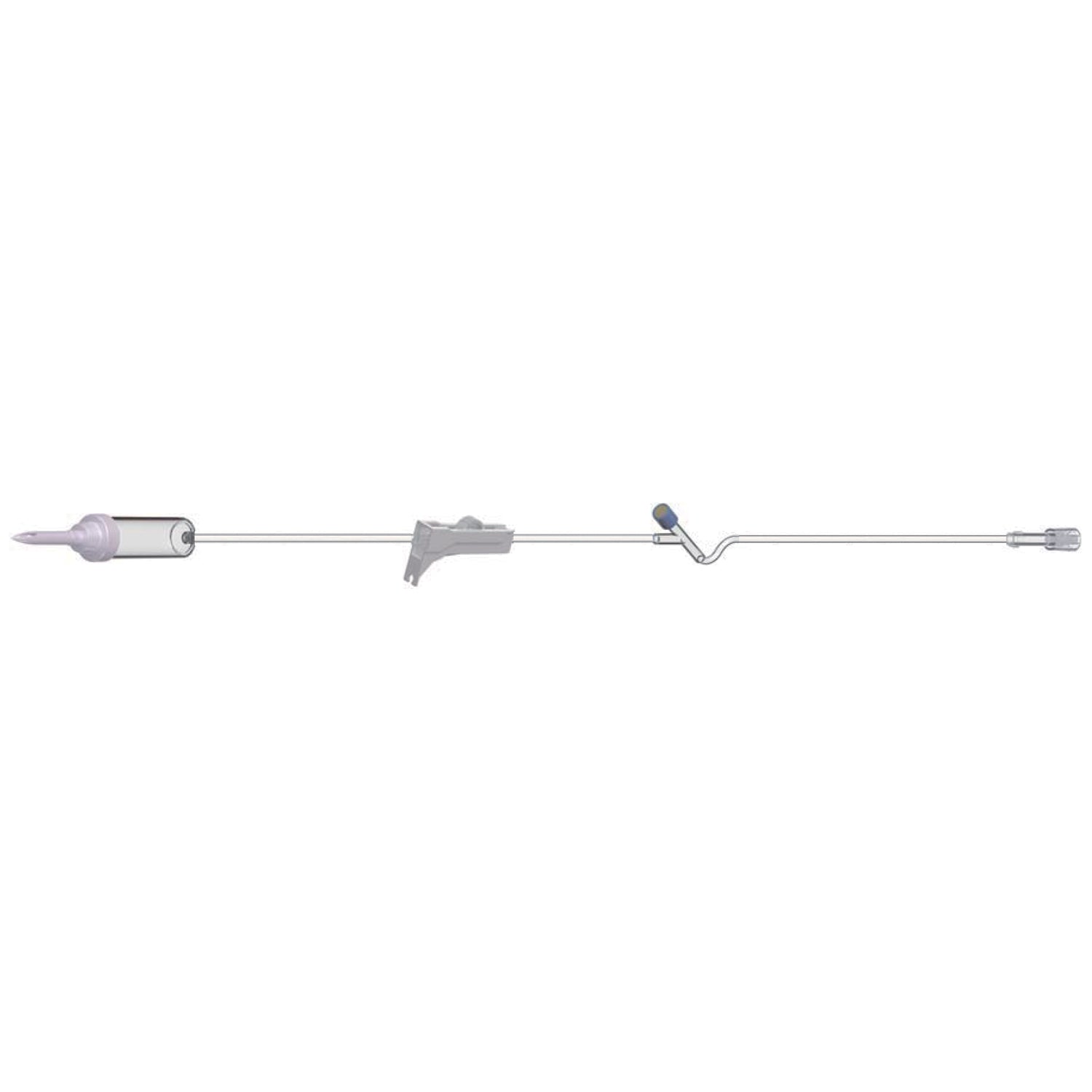 AMSINO AMSAFE® IV ADMINISTRATION SETS "IV Admin Set, 10 Drops Per mL, 83\" Length, 17 mL Priming Volume, Non-Vented, Roller Clamp, 1 Y Site, Rotating Male Luer Lock, PE Poly Pouch, 50/cs (75 cs/plt)"