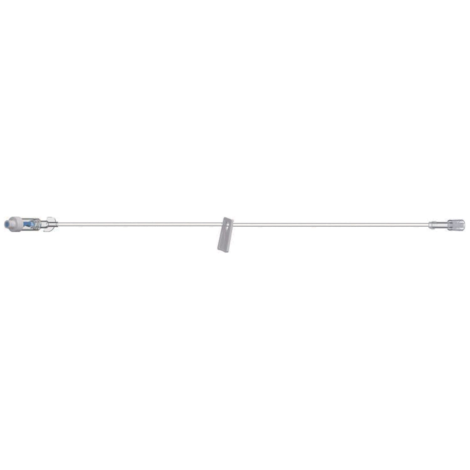 AMSINO AMSAFE® IV ADMINISTRATION SETS "Standard Bore IV Extension Set, 7\" Length, 1.2 mL Priming Volume, 1 AMSafe Needle-Free Connector, 1 Slide Clamp, Rotating Male Luer Lock, Tyvek Poly Pouch, 50/cs"