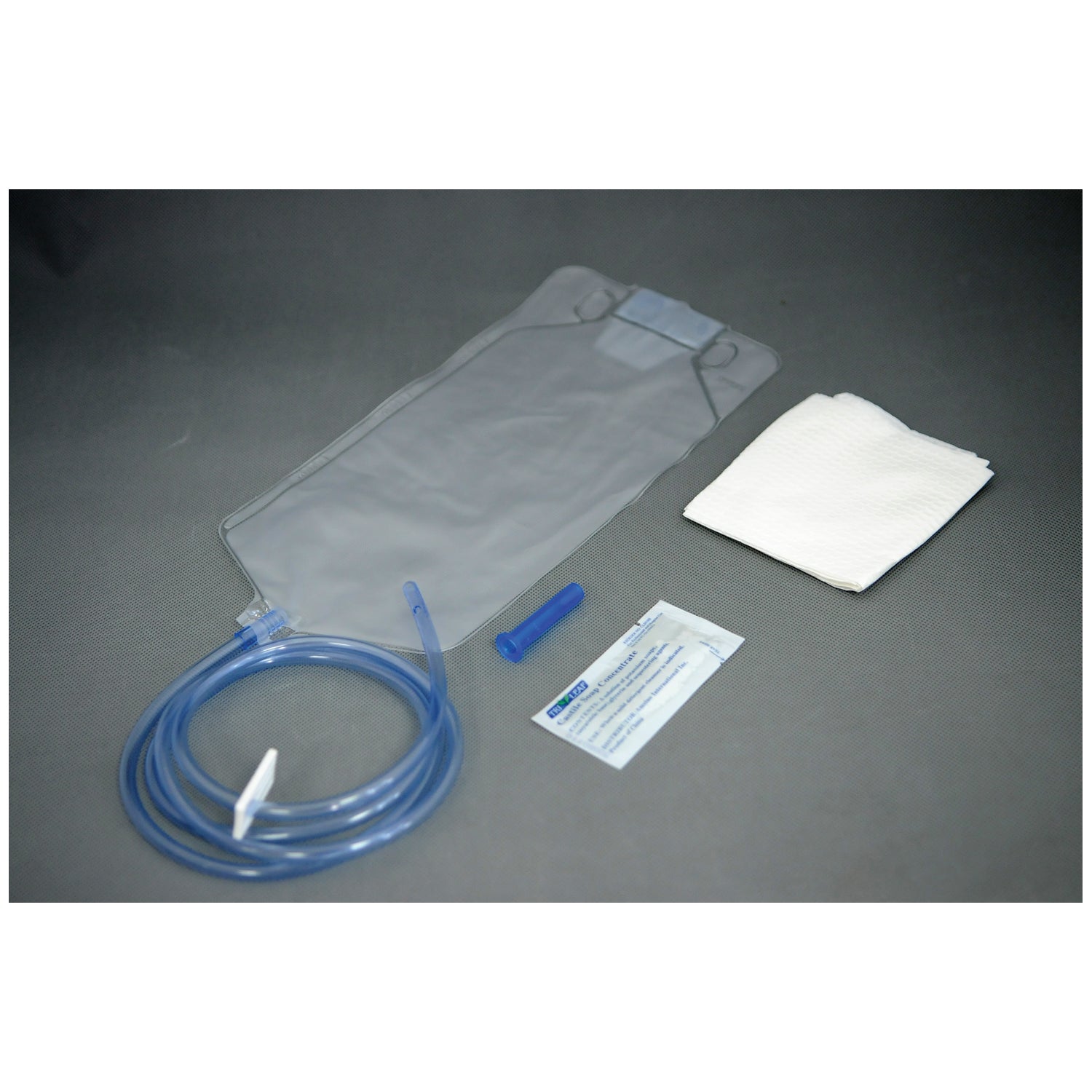 AMSINO AMSURE® CLEANSING ENEMA BAG/BUCKET SET Enema Bag/ Bucket Set, 1500mL Bag, 60" Tubing, Pre-Lubricated Tip, Slide Clamp, Soap Packet & Waterproof Drape, 50/cs