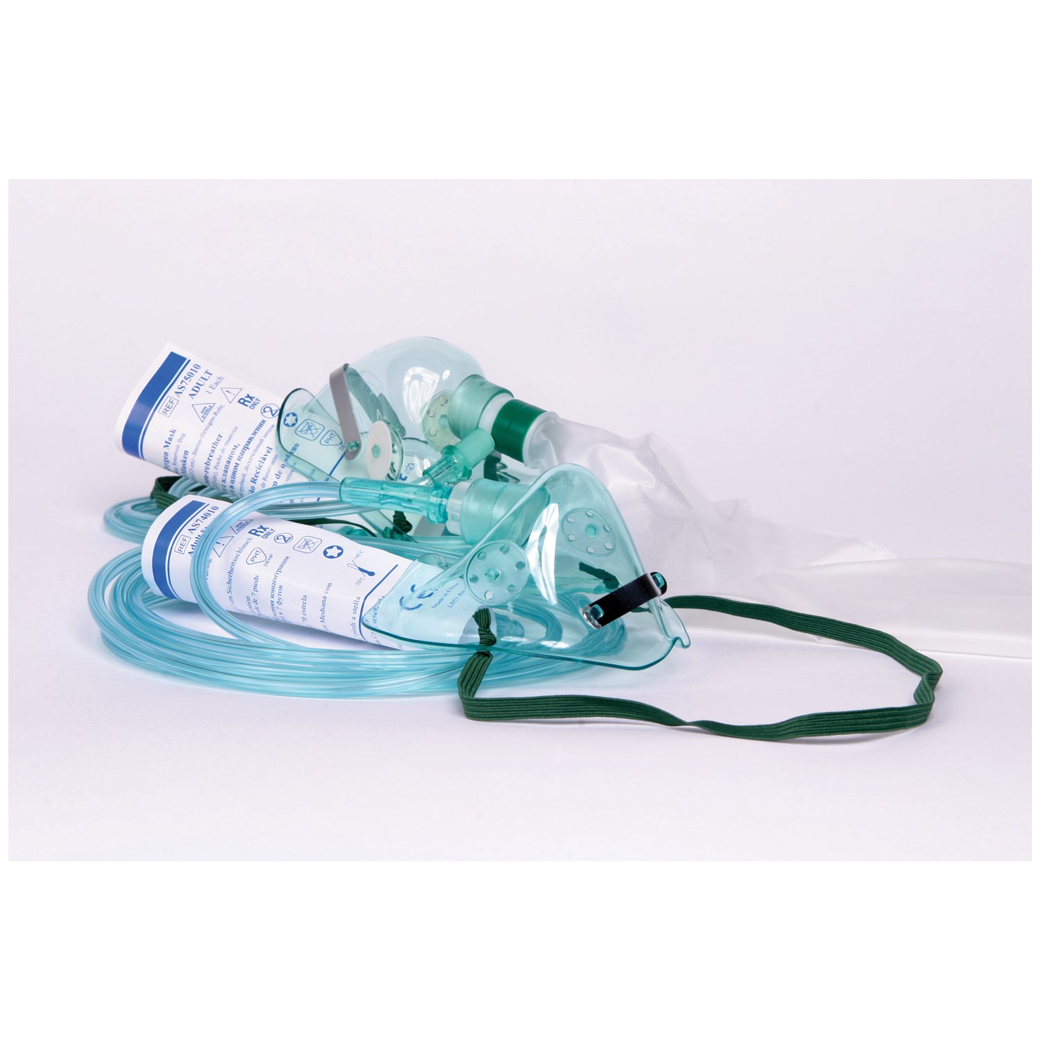 AMSINO AMSURE® & TUBING Oxygen Mask, Non-Rebreather, Adult with 7 ft Tubing, Reservoir Bag, 50/cs