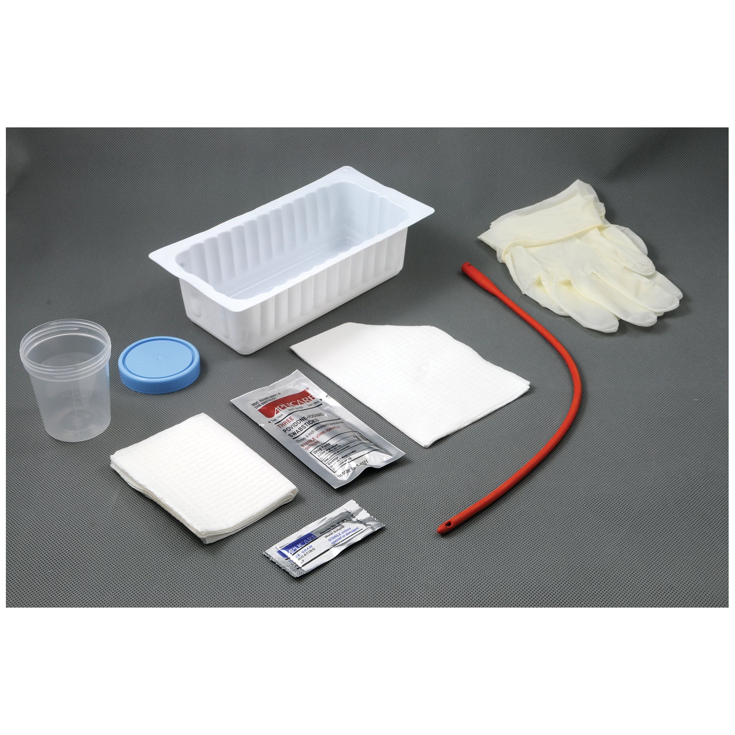 AMSINO AMSURE® URETHRAL CATHETERIZATION TRAY Urethral Catheter Tray, 14FR Red Rubber Urethral Catheter, Sterile (This Item Contains Latex), 20/cs
