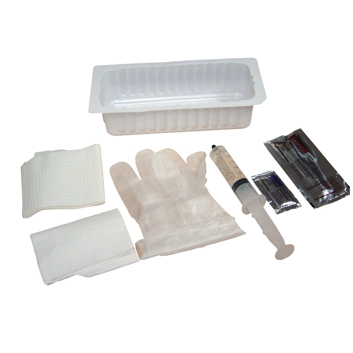 AMSINO AMSURE® Foley Insertion Tray, Prefilled 30cc Syringe of Sterile Water, 20/cs (50 cs/plt)