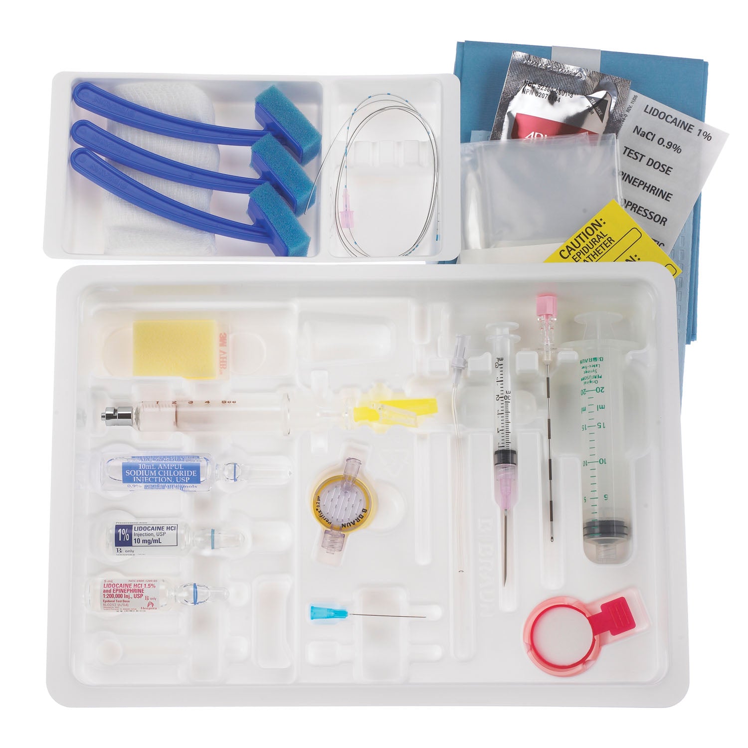 B BRAUN PERIFIX® CONTINUOUS EPIDURAL TRAYS "Continuous Epidural Tray, 18G x 31/2\" Tuohy Needle & 20G Closed Tip Catheter "