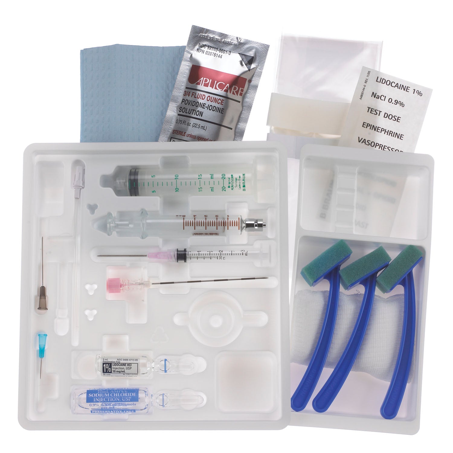 B BRAUN PERIFIX® SINGLE DOSE EPIDURAL TRAYS "Single Dose Epidural Tray, 18G x 31/2\" Tuohy Needle "