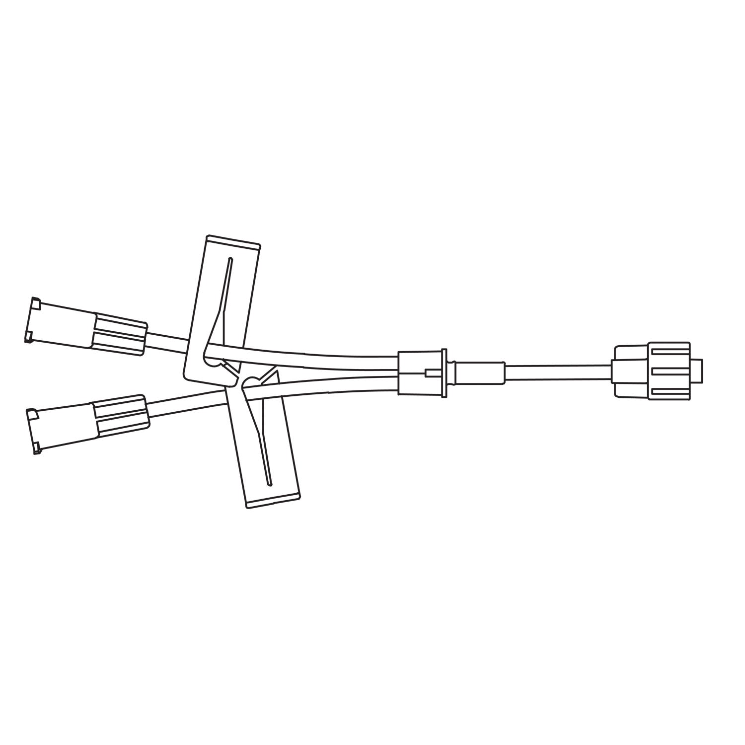 B BRAUN PERIPHERAL EXTENSION SETS "Small Bore Y-Extension Set, All Luer Lock Connections, Dual Slide Clamps, 0.37mL Priming Volume, 6\"L, DEHP & Latex Free "