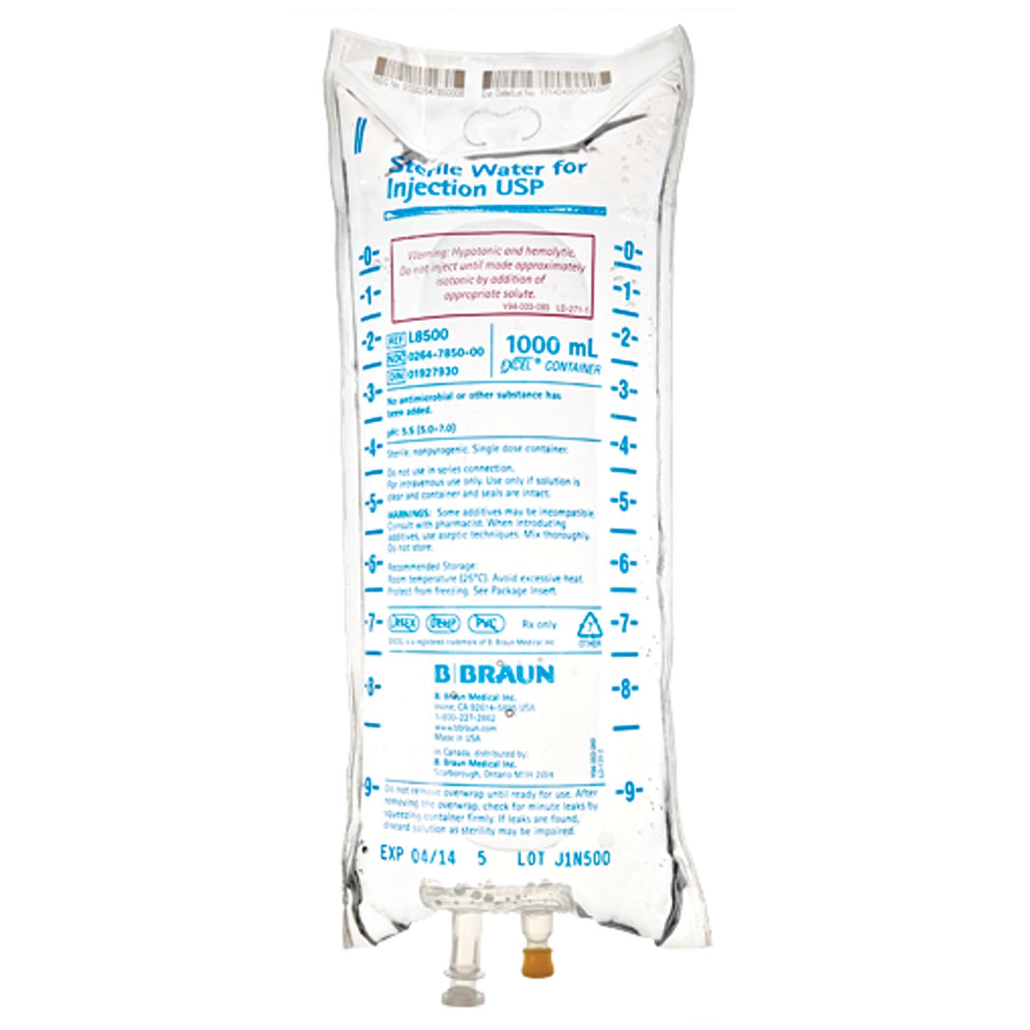 B BRAUN STERILE WATER INJECTIONS 1000mL Sterile Water, EXCEL®