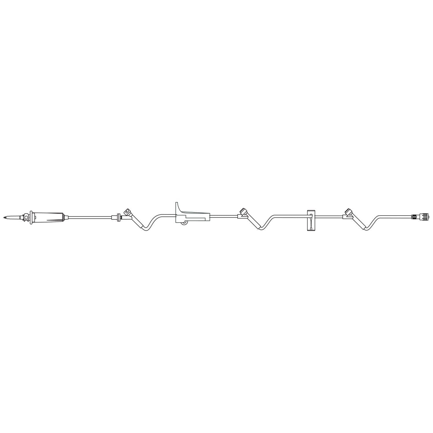 B BRAUN SAFELINE® IV ADMINISTRATION/EXTENSION SETS "Admin Set, Universal Spike, Check Valve, SAFELINE Injection Sites 6\", 30\" & 88\" Above Distal End, Slide Clamp, SPIN-LOCK Connector, 21 mL Priming Volume, 115\"L, 15 Drops/mL, DEHP & Latex Free "
