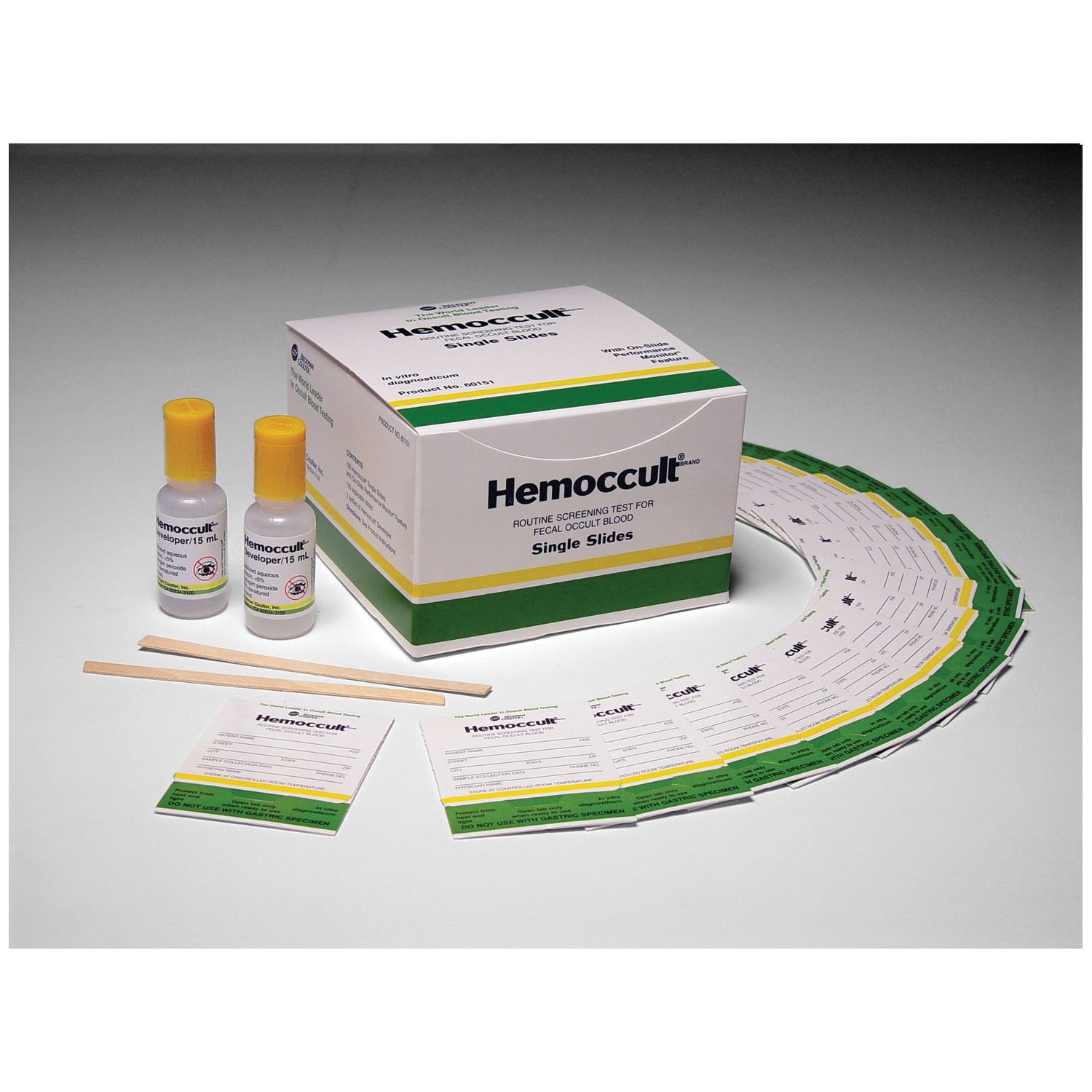 HEMOCUE HEMOCCULT® SINGLE SLIDE (test Cards) Each Box Contains: (HAZMAT Fees Apply, cannot ship via Air or to AK, GU, HI, MP, PR, VI)