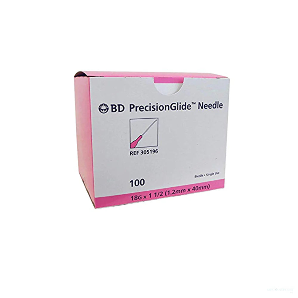 BD PRECISIONGLIDE™ NEEDLES Needle, 18G x 1", Regular Bevel, Sterile, 100/bx, 10 bx/cs
