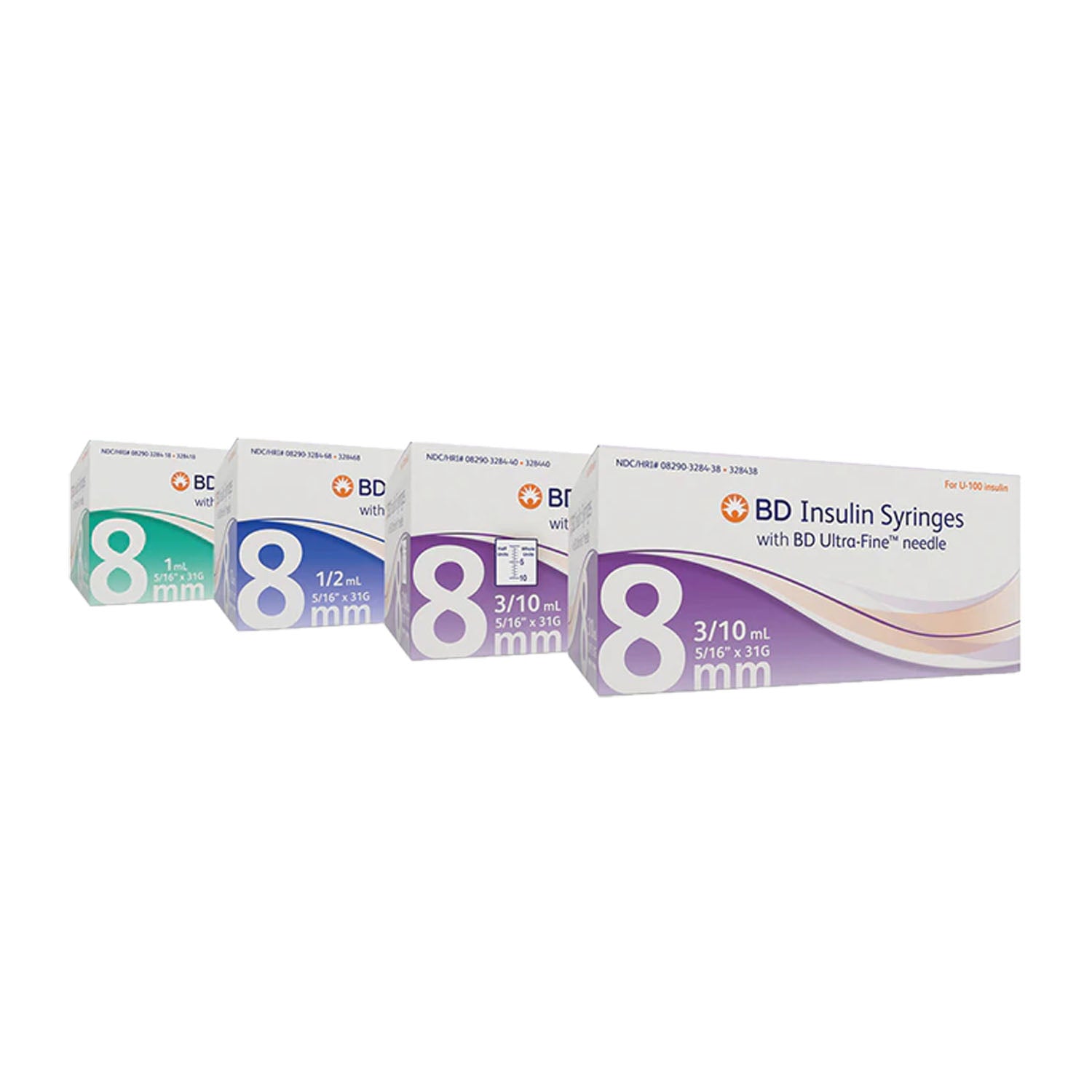 EMBECTA INSULIN SYRINGES & NEEDLES "Insulin Syringe w/ Ultra-Fine™ Needle, 31G x 5/16\", 0.3mL, 1/2 Unit, 100/bx, 5 bx/cs "