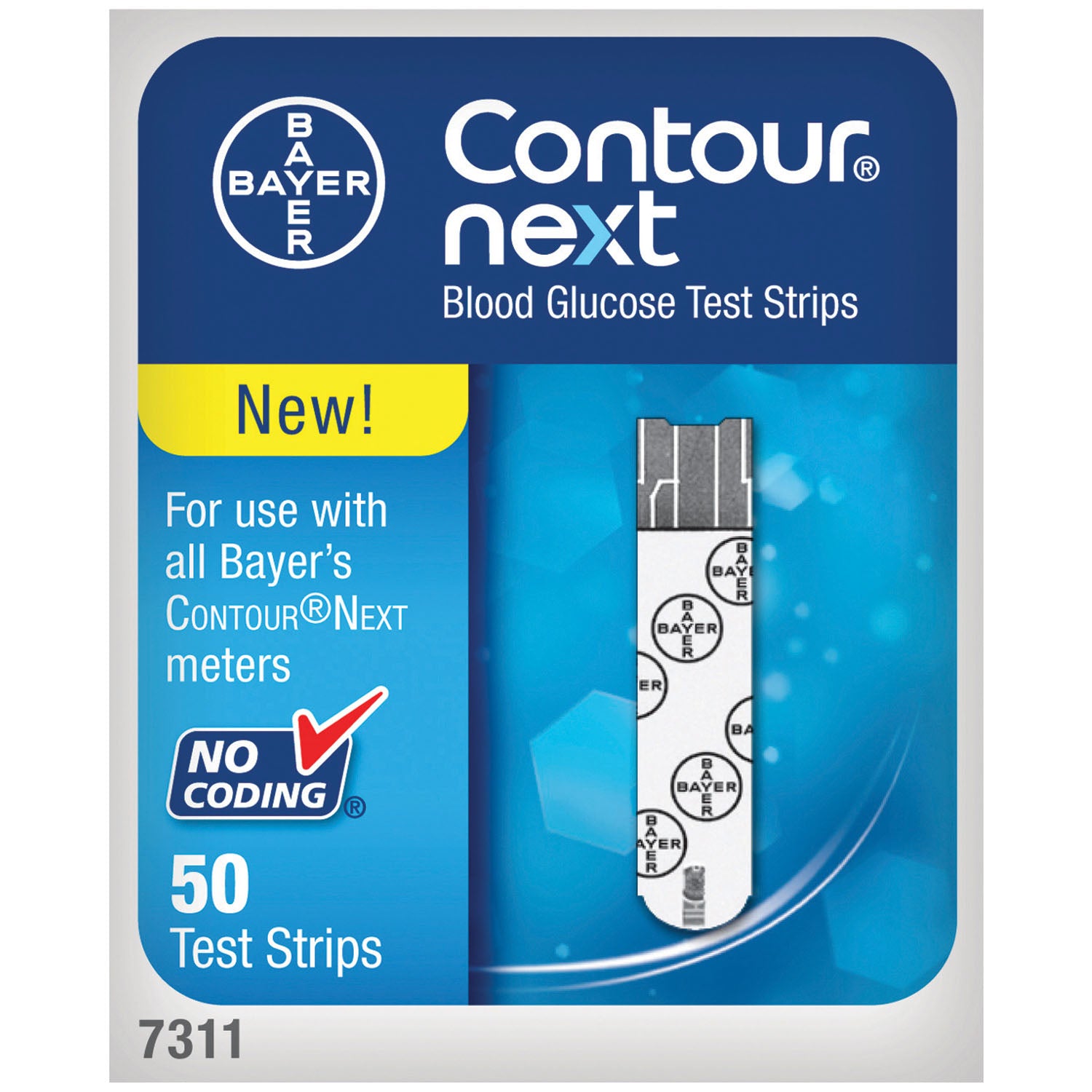ASCENSIA CONTOUR® NEXT EZ BLOOD GLUCOSE MONITORING SYSTEM Blood Glucose Test Strips, 50/btl