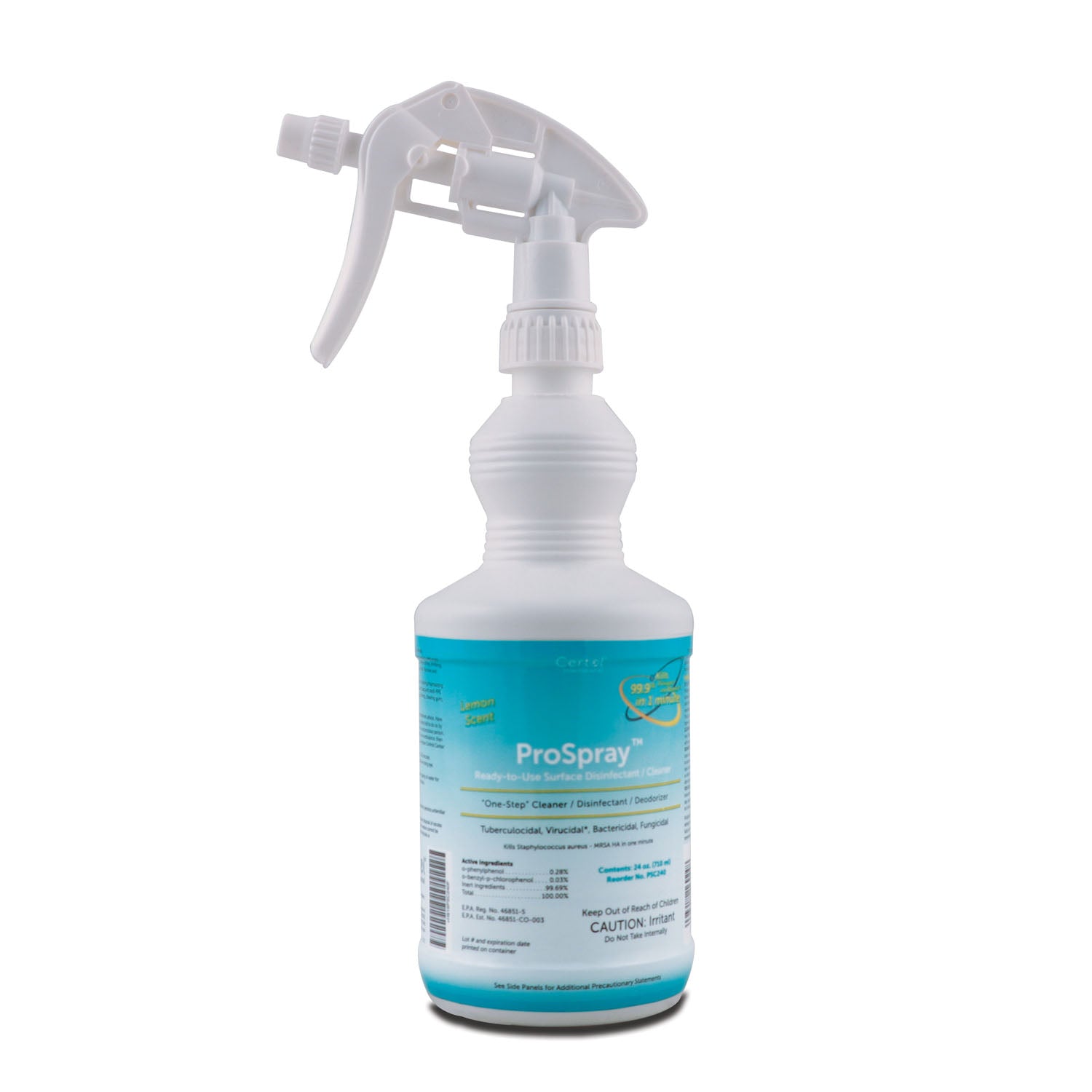 CERTOL SPEC CLEAN DISINFECTANT™ SURFACE CLEANER/DISINFECTANT Ready-to-use Disinfectant/ Cleaner Pump Spray, 24 oz, 15/cs