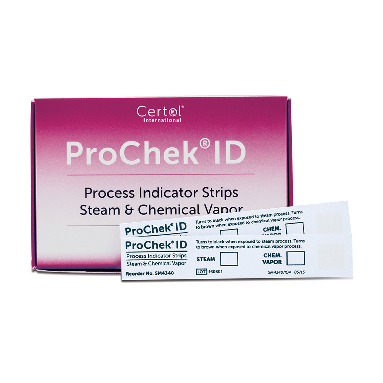 CERTOL PROCHEK® ID INDICATOR Steam Process Indicator Strip, 4" x ¾", 250/bx, 6 bx/cs