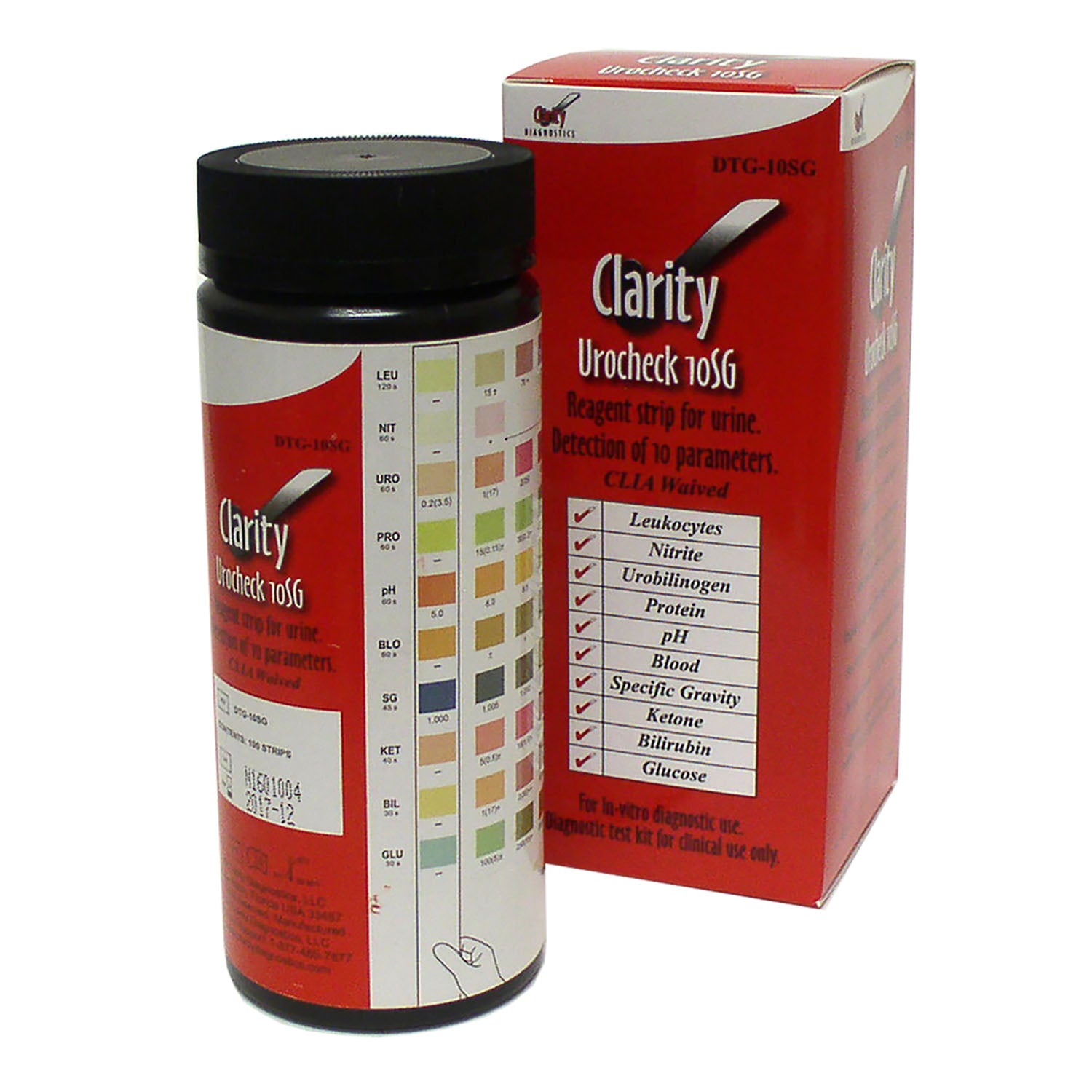 CLARITY DIAGNOSTICS URINALYSIS Clarity Urocheck, 10SG, CLIA Waived, 100/bx