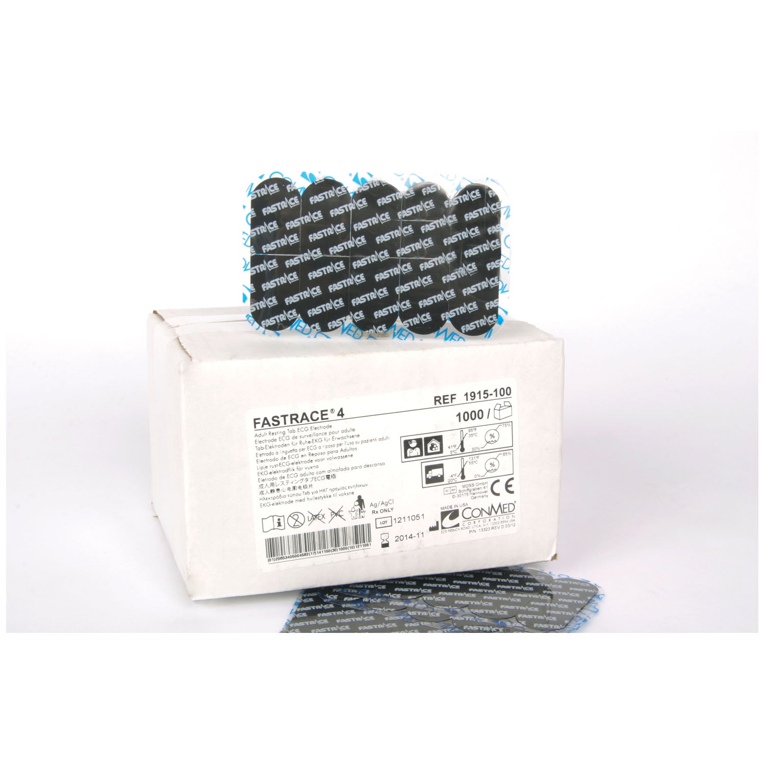 CONMED FASTRACE® 4 ADGEL S ECG Electrode, Fastrace 4 Adgel, 100/pch, 10 pch/cs