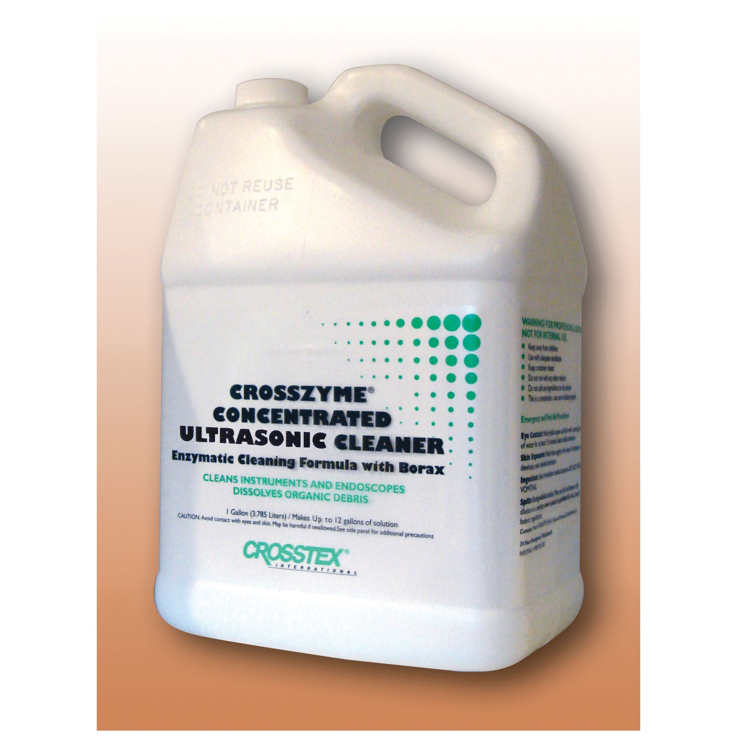 CROSSTEX CROSSZYME® ENZYMATIC PRESOAK & ULTRASONIC CLEANER/ Detergent, Citrus Scent, 20:1 Concentrate, Gal, 4/cs