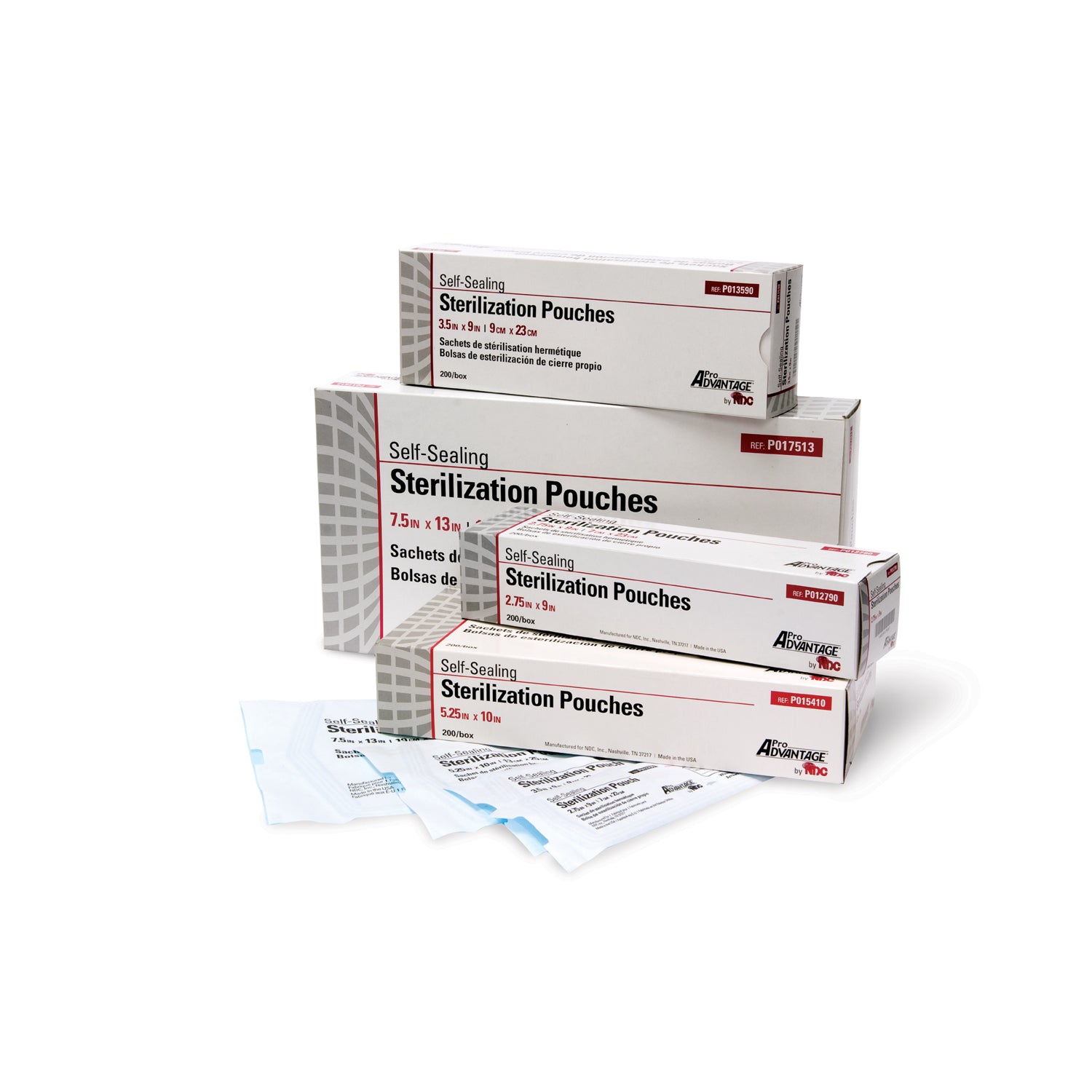 PRO ADVANTAGE® SELF SEAL STERILIZATION POUCHES "Pouch, 51/4\" x 10\", 200/bx, 10 bx/cs (60 cs/plt)"