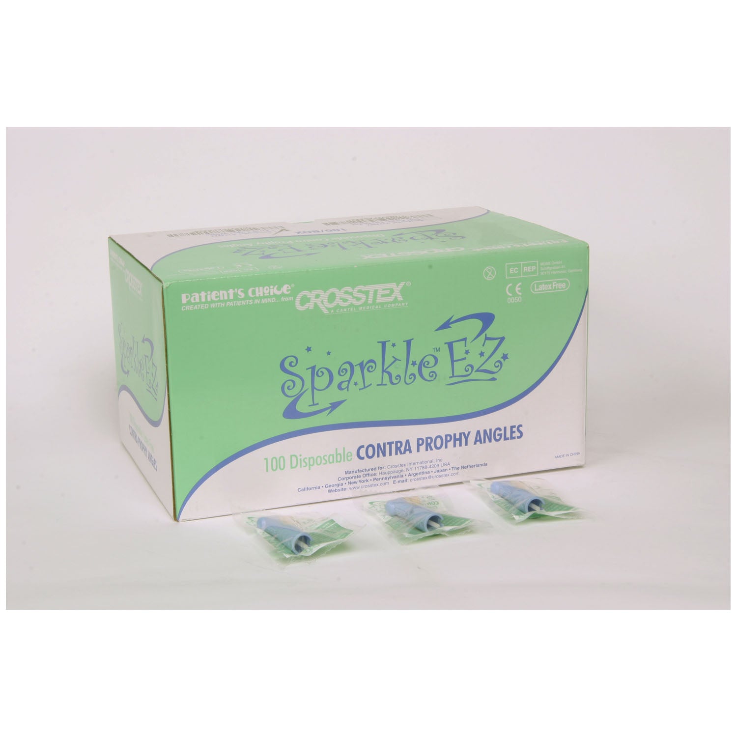 CROSSTEX EZ CONTRA S Prophy Angle, White Firm Cup, 100/bx