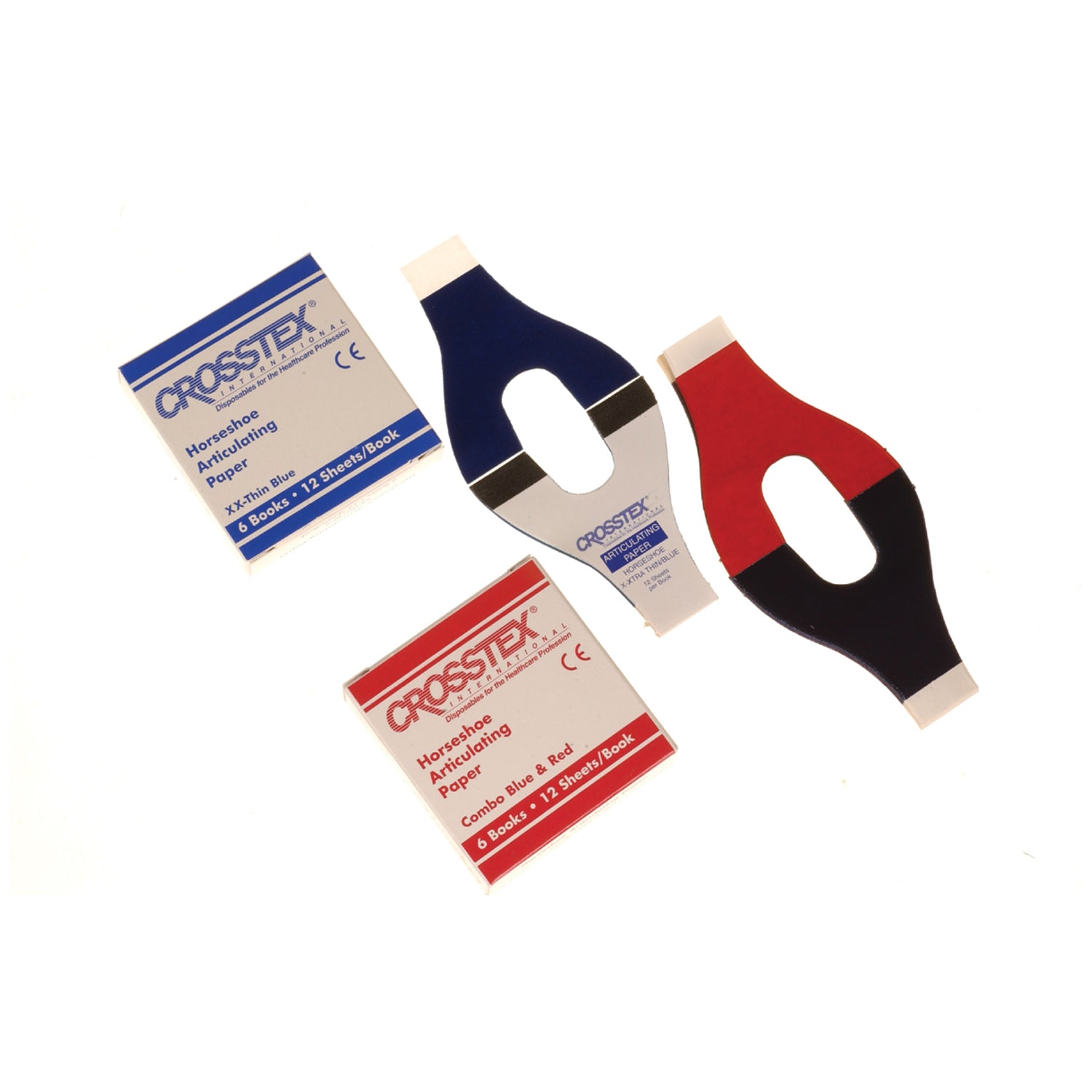 CROSSTEX Articulating Paper, Horseshoe, Red/ Blue, 12 sheets/bk, 6 bk/bx