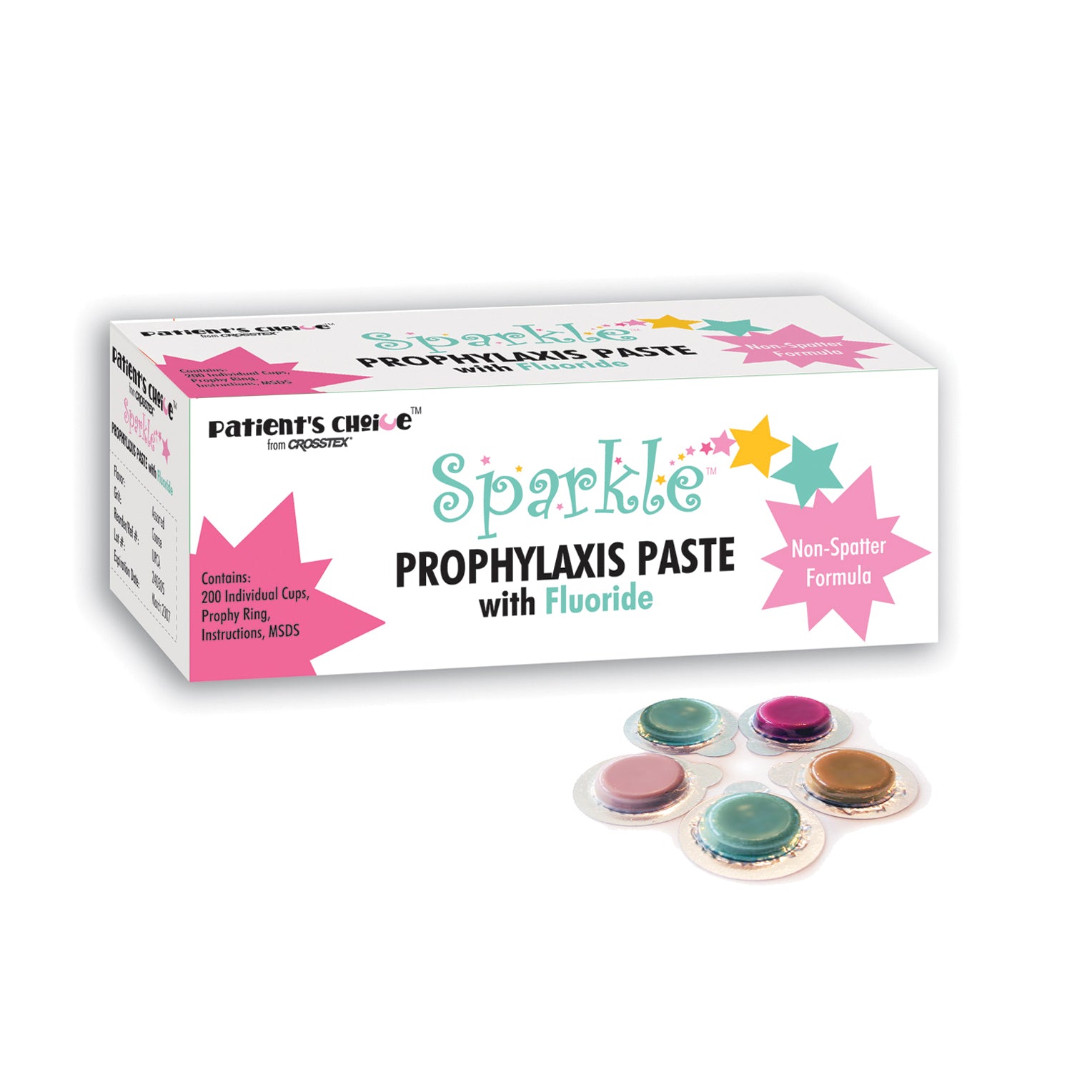 CROSSTEX SPARKLE™ Prophy Paste, Medium, Cherry, Individual Cups, 200/bx