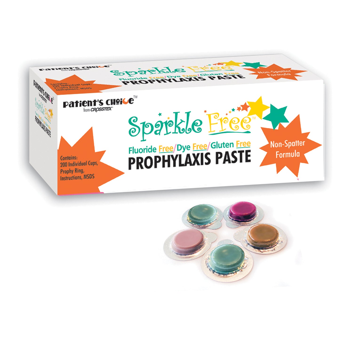 CROSSTEX SPARKLE FREE™ Prophy Paste, Coarse, Cinnamon, Individual Cups, 200/bx