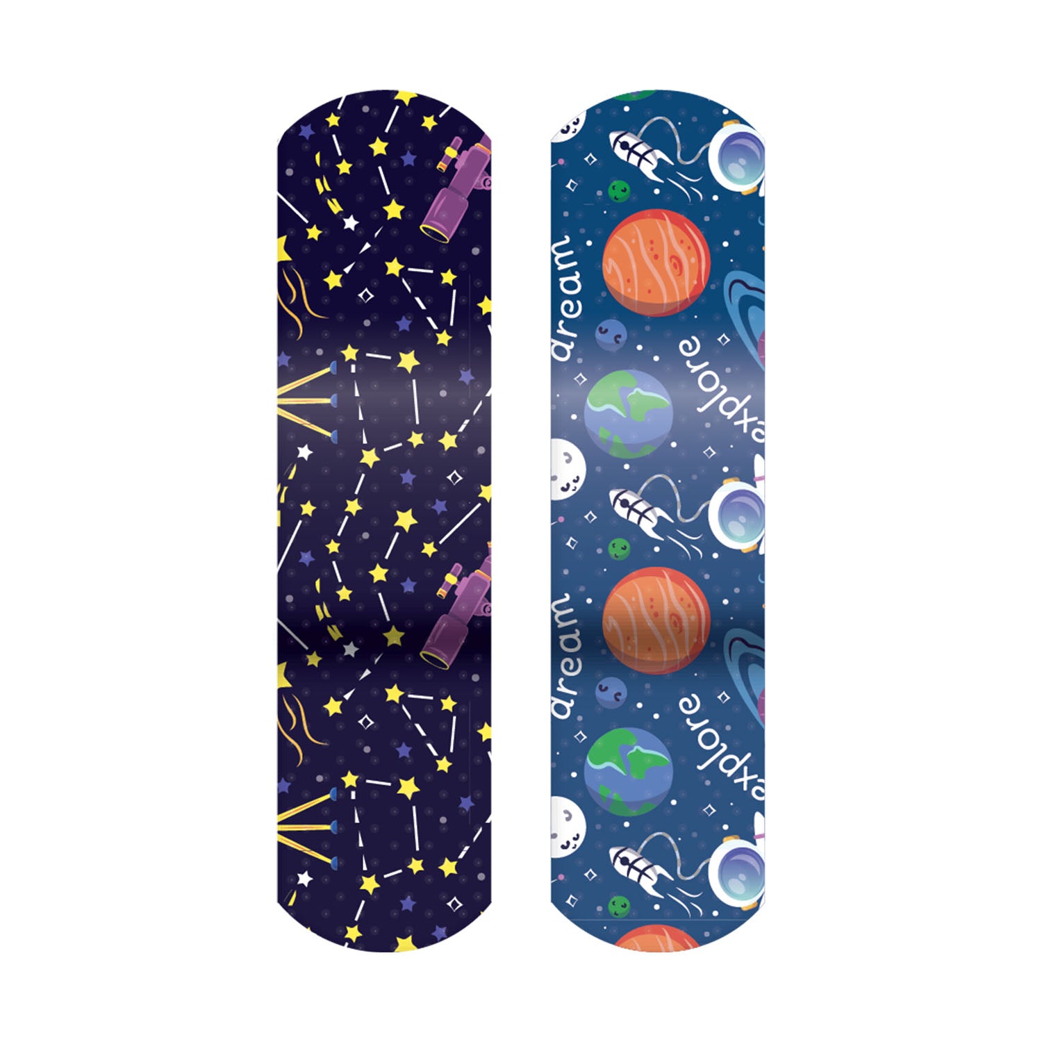 DUKAL Children‘s CHARACTER ADHESIVE BANDAGES "Adhesive Bandage, Planets & Stars, 3/4\" x 3\", Sterile, 100/bx, 12 bx/cs"