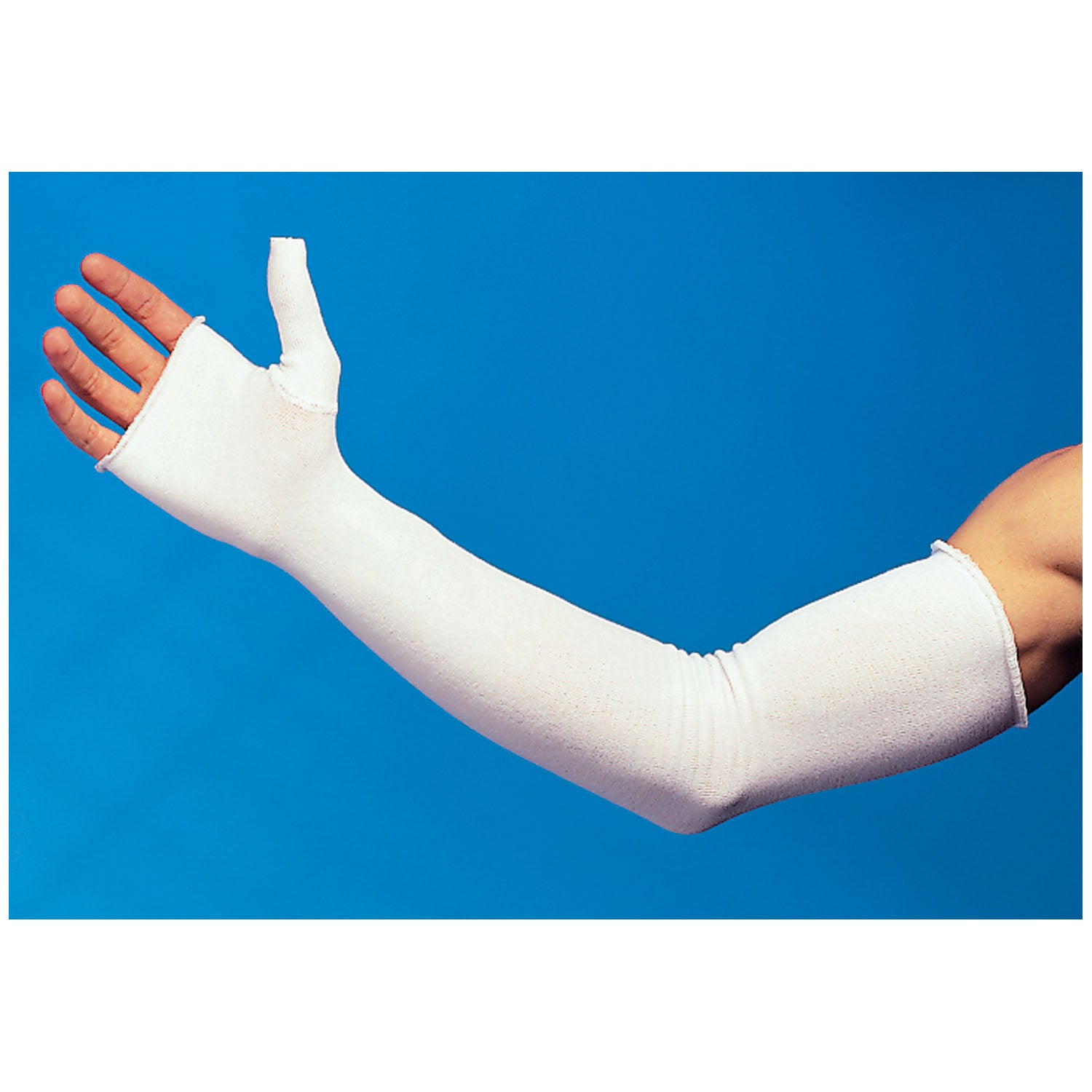GENTELL GLENSLEEVE II™ ARM & LEG PROTECTORS "Hand-Wrist-Thumb-Arm Protector, White, 18\"L x 3\"W, 12 pr/cs"