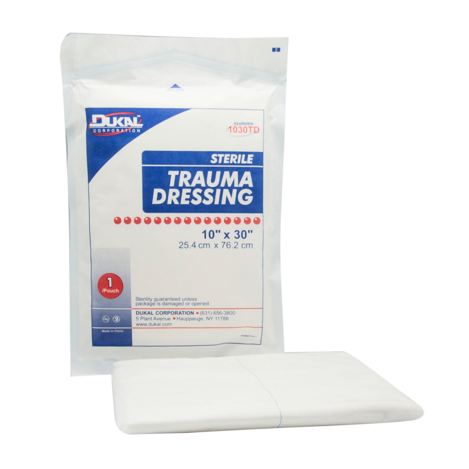 DUKAL TRAUMA DRESSING "Trauma Dressing, 10\" x 30\", Sterile, 1/pk, 25 pk/cs"