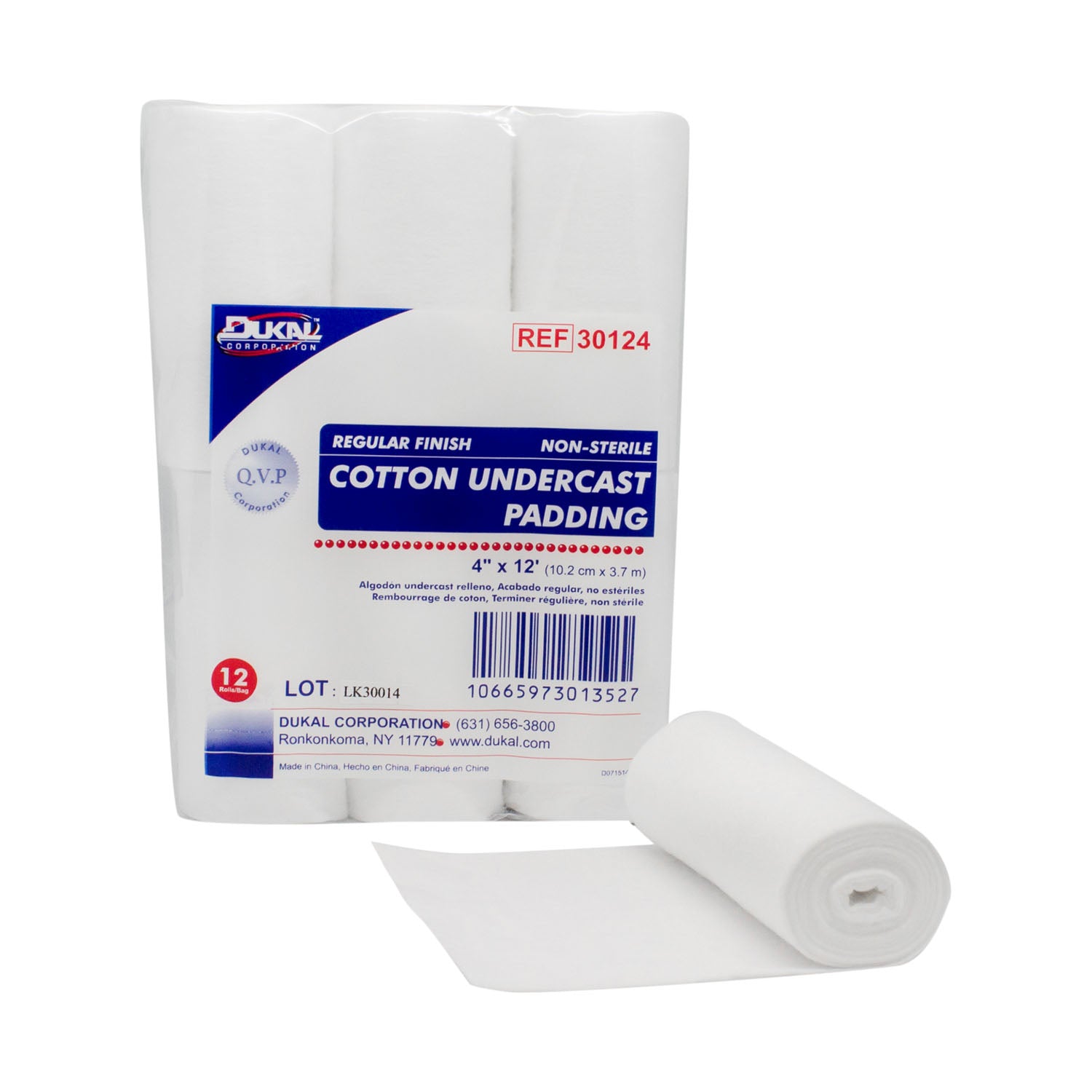 DUKAL UNDERCAST PADDING "Cotton Undercast Padding, Regular Finish, 4\" x 12ft, 12 rl/bg, 6 bg/cs"