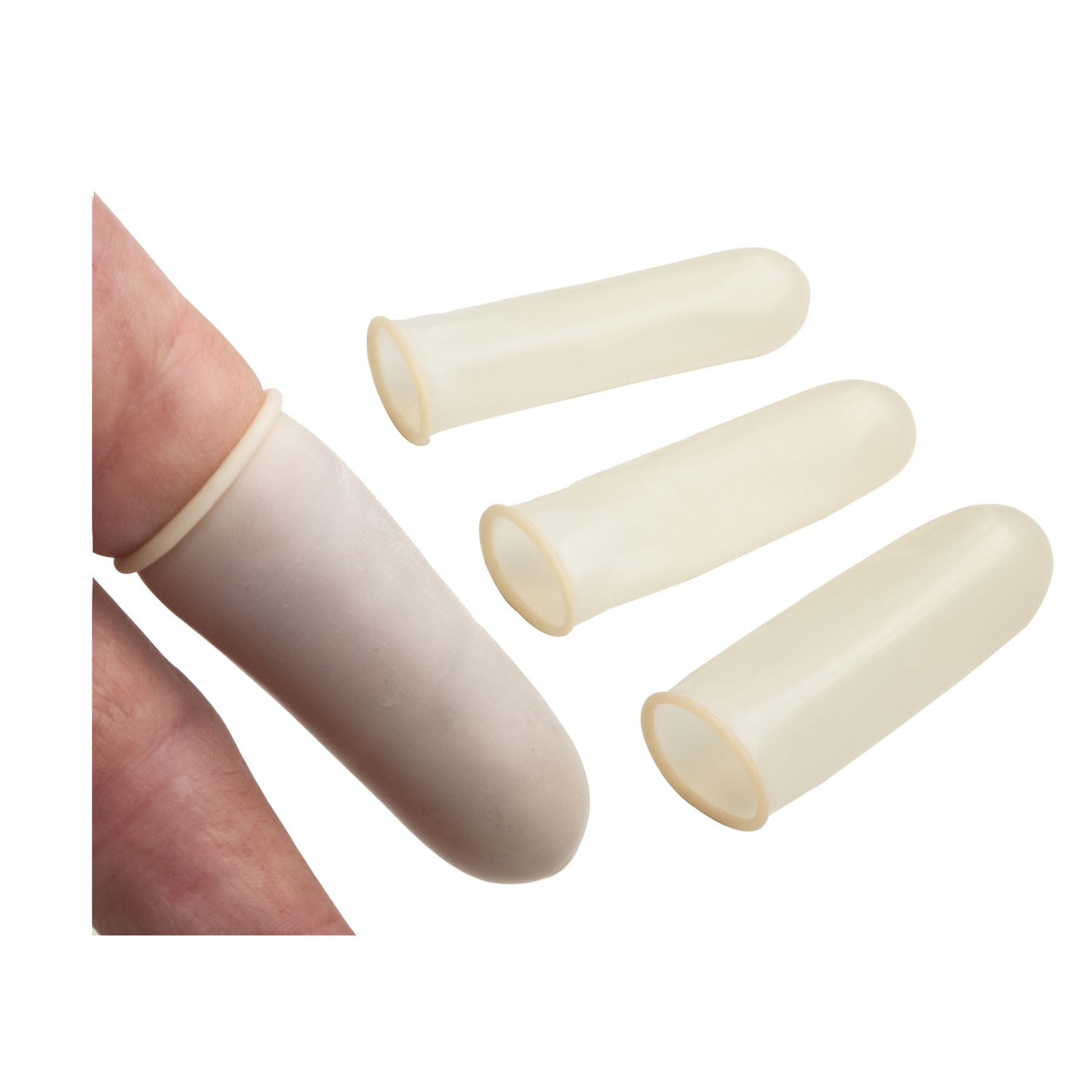 DUKAL TECH-MED LATEX FINGER COTS Latex Finger Cots, Non-Powdered, Small, 144/bx