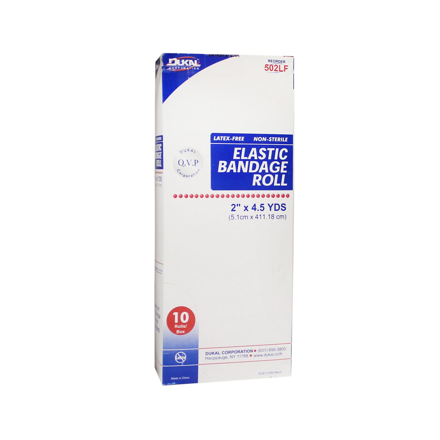 DUKAL ELASTIC BANDAGE "Elastic Bandage Roll, 2\" x 4.5yd, Non-Sterile, Latex Free (LF), 10/bx, 5 bx/cs"