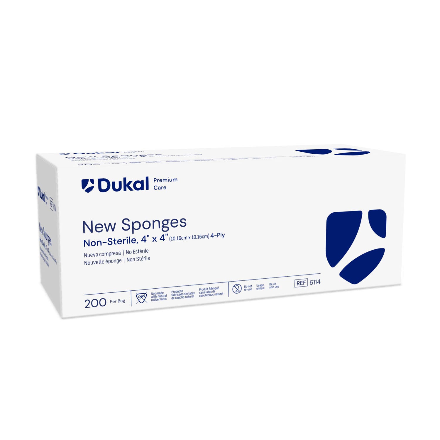 DUKAL NEW SPONGES "Sponge, 4\" x 4\", Non-Woven New Sponge, Non-Sterile, 4-Ply, 200/bg, 10 bg/cs (50 cs/plt)"