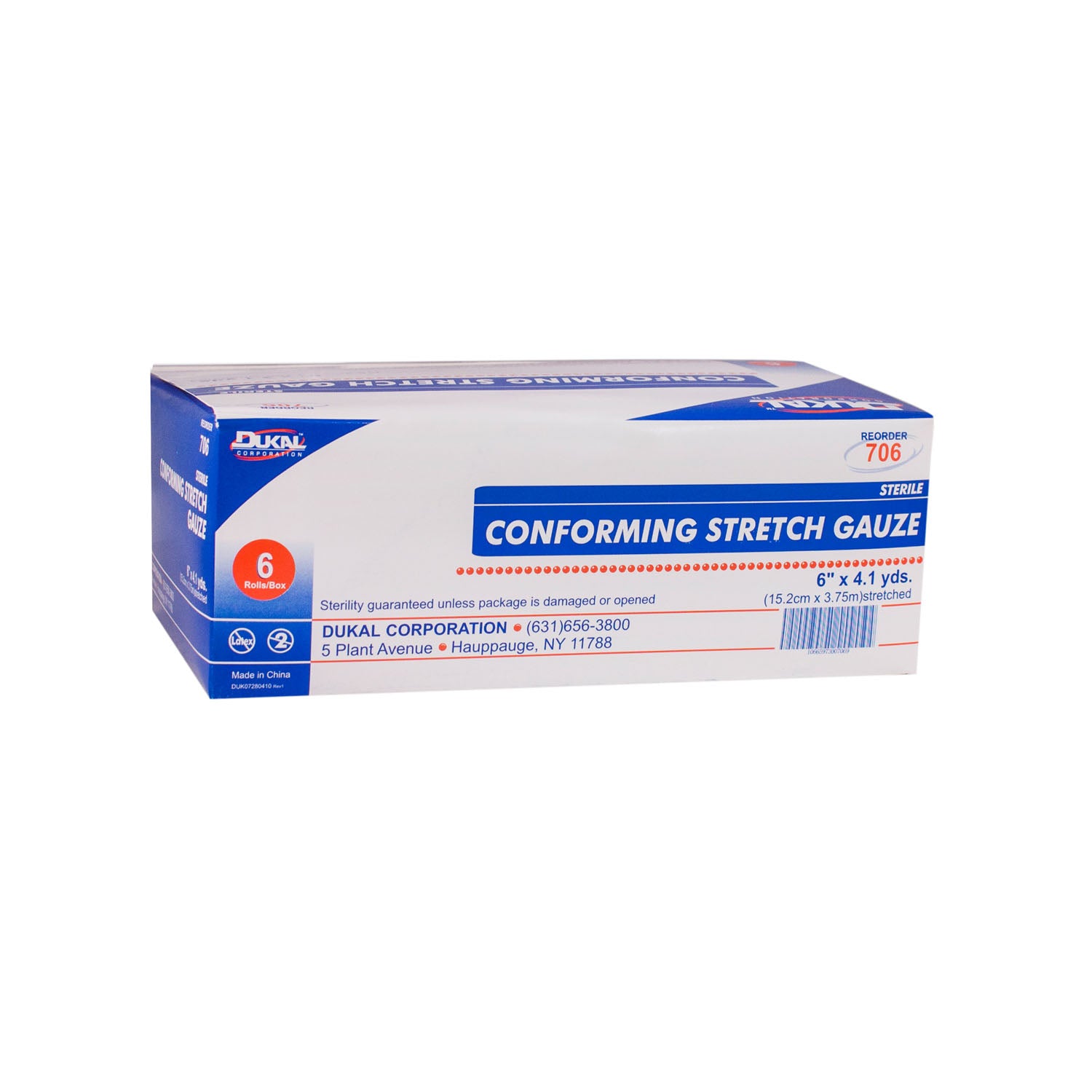 DUKAL CONFORMING STRETCH GAUZE "Stretch Gauze, 6\" x 4.1 yd, Sterile, 6/bx, 8 bx/cs"