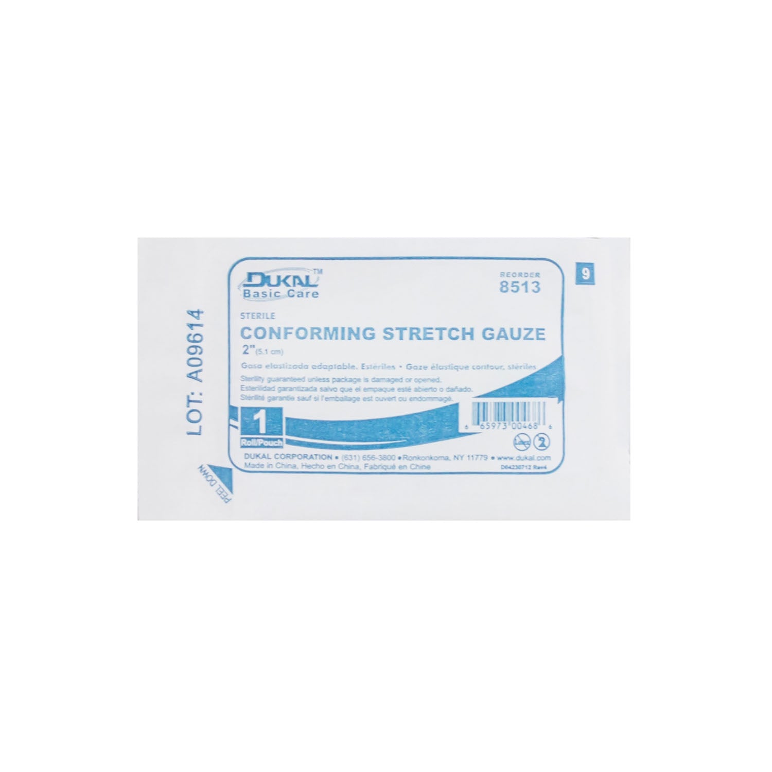 DUKAL BASIC CONFORMING STRETCH GAUZE "Conforming Stretch Gauze, 2\" Sterile, 12 rl/bg, 8 bg/cs"