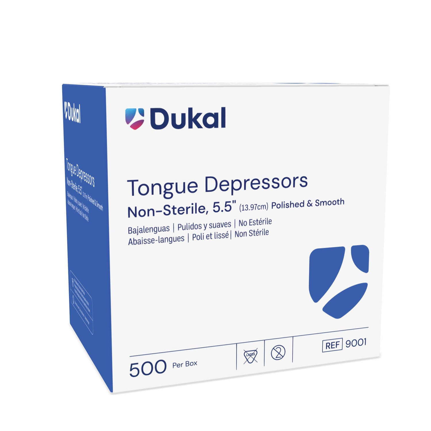 DUKAL TONGUE DEPRESSORS "Tongue Depressor, Junior, 51/2\", Non-Sterile, 500 pc/bx, 10 bx/cs"
