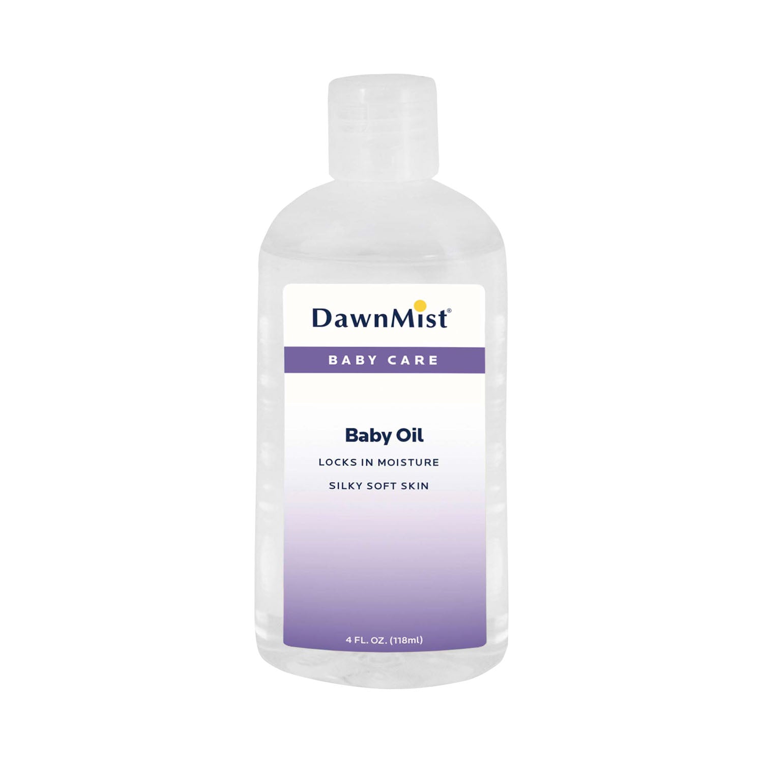 DUKAL DAWNMIST Baby Oil, 4 oz, Dispensing Cap, 96/cs (45 cs/plt)