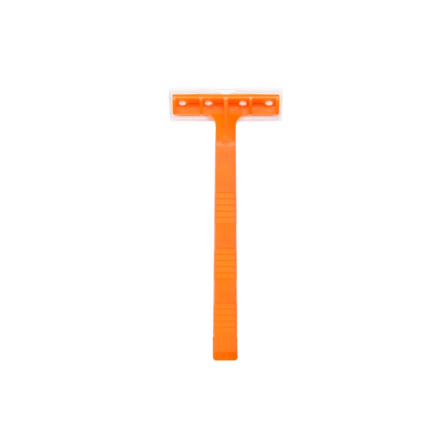 DUKAL DAWNMIST S Razor, Single Edge, Orange Handle, Clear Plastic Guard, 100/bx, 20 bx/cs