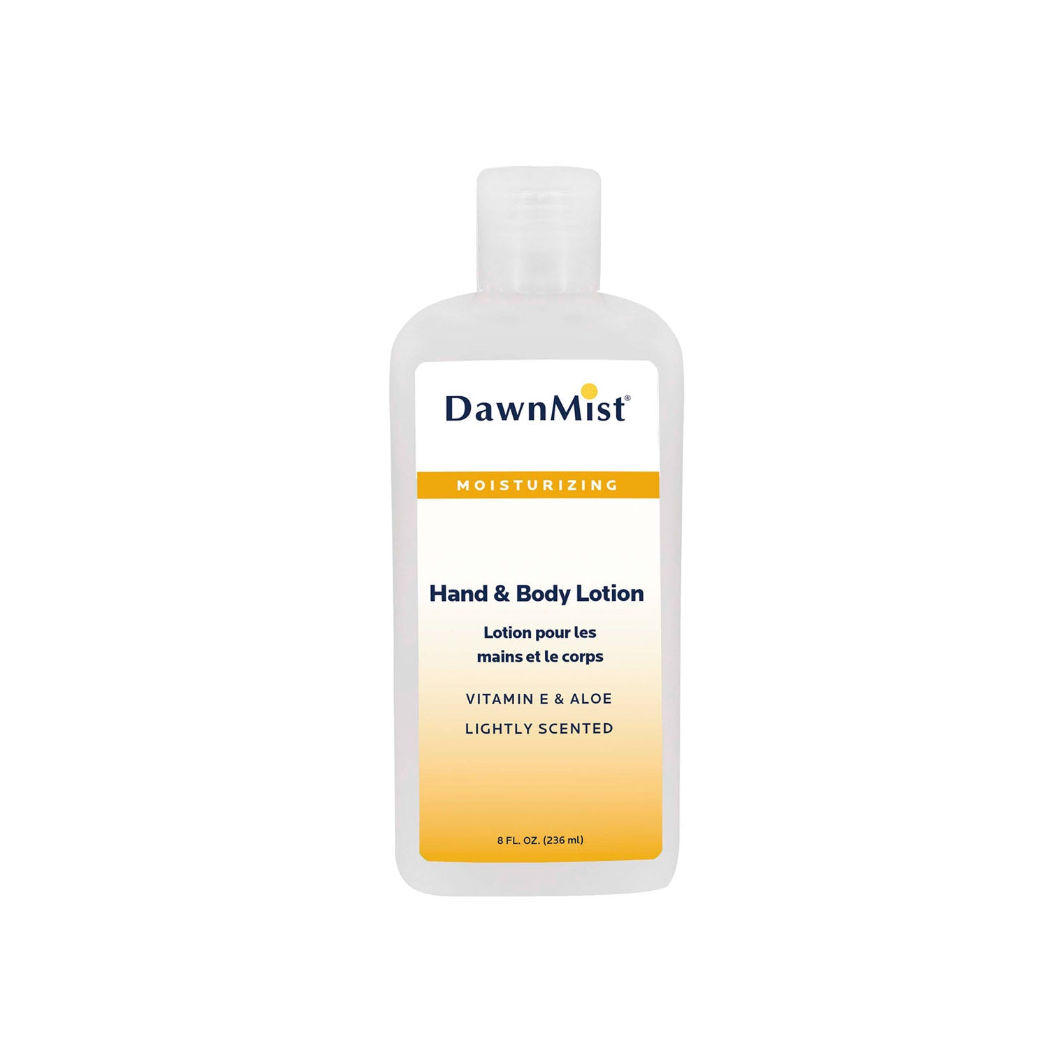 DUKAL DAWNMIST Hand & Body Lotion, 8 oz Bottle, Dispensing Cap, 48/cs