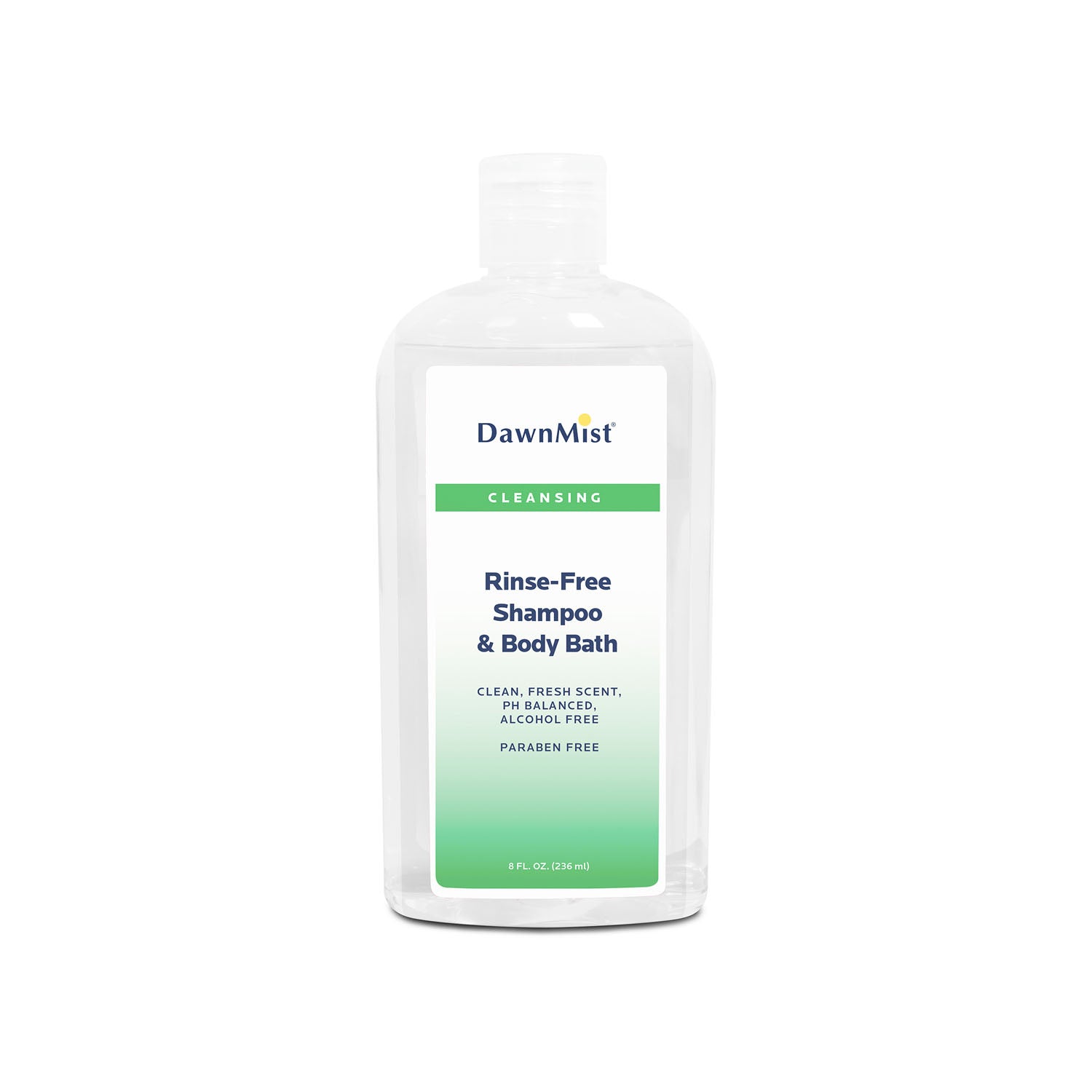 DUKAL DAWNMIST SHAMPOO & BODY WASH Shampoo & Body Bath, Rinse Free, 8 oz Bottle with Dispensing Cap, 12/bx, 4/cs (Not Available for sale into Canada)