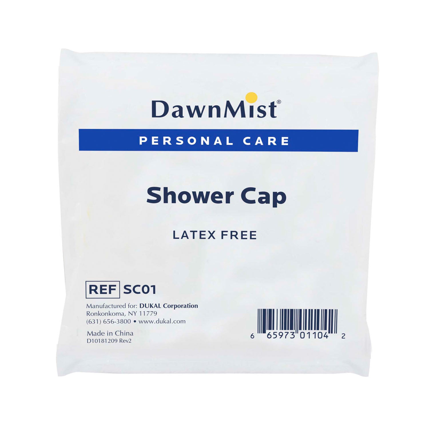 DUKAL DAWNMIST Shower Cap, Latex Free (LF), 1/bg, 200 bg/bx, 10 bx/cs