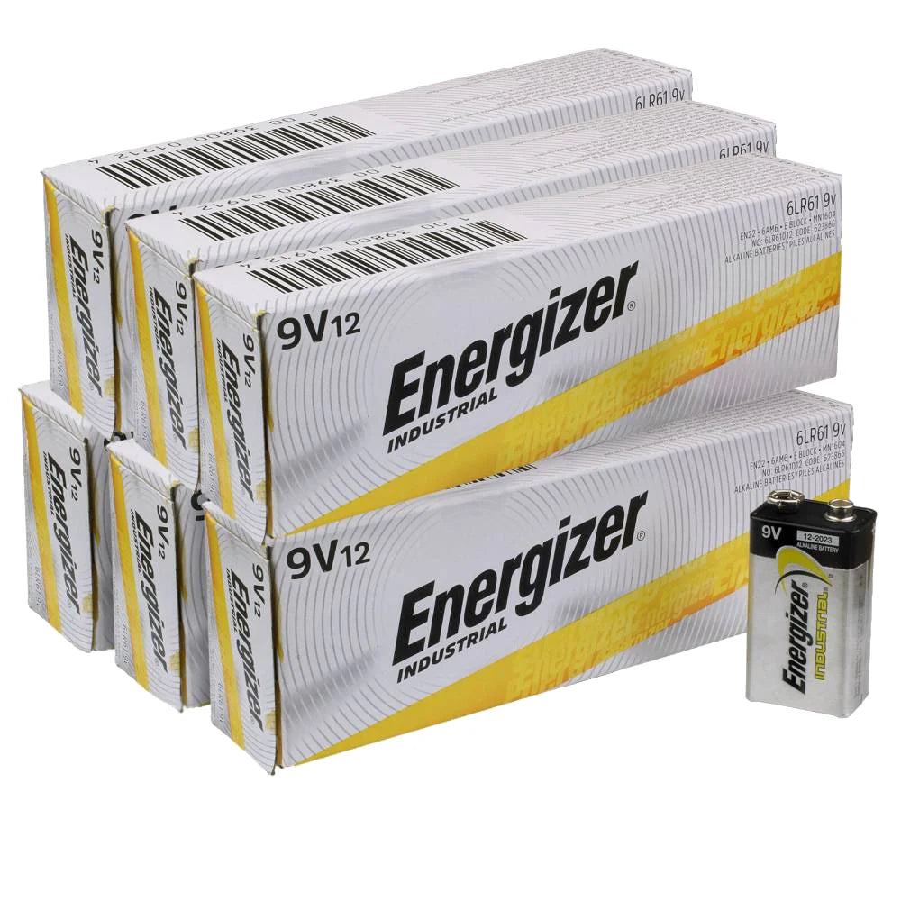 ENERGIZER INDUSTRIAL BATTERY - ALKALINE Battery, 9V, Alkaline, Industrial, 12/bx, 6bx/cs