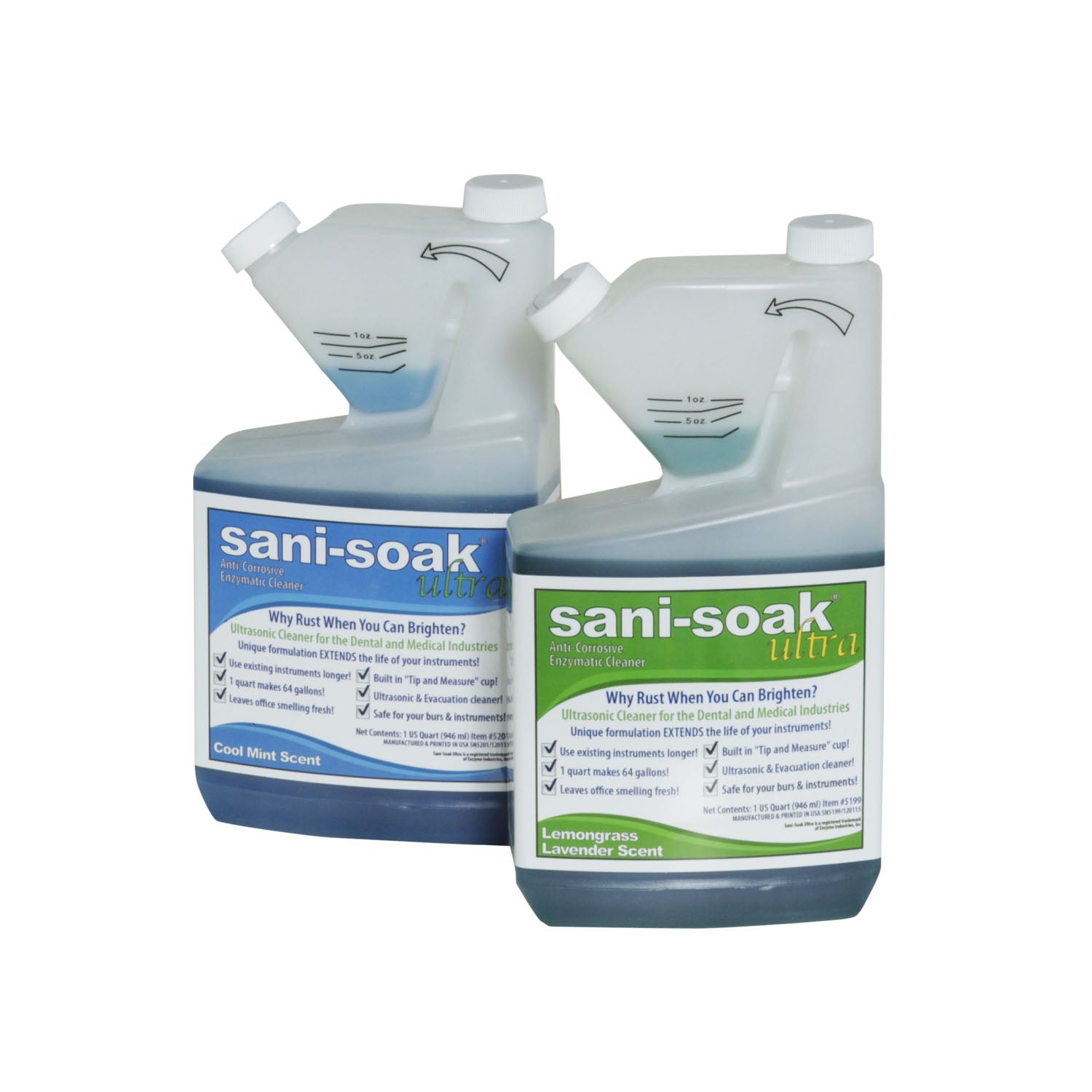 ENZYME INDUSTRIES SANI-SOAK ULTRA Sani-Soak Ultra Enzymatic Cleaner, Lemongrass Lavender, Qt, 12/cs