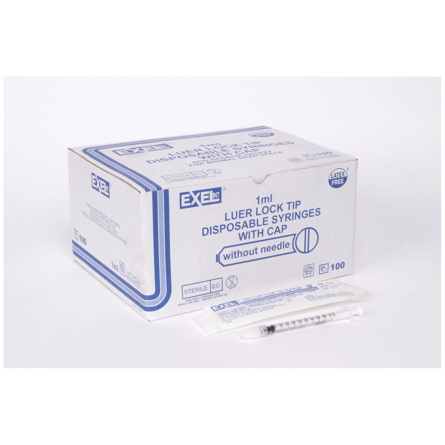 EXEL TB TUBERCULIN SYRINGES WITH LUER LOCK Tuberculin Syringe Only, 1cc, Low Dead Space Plunger, Luer Lock with Cap, 100/bx, 10 bx/cs