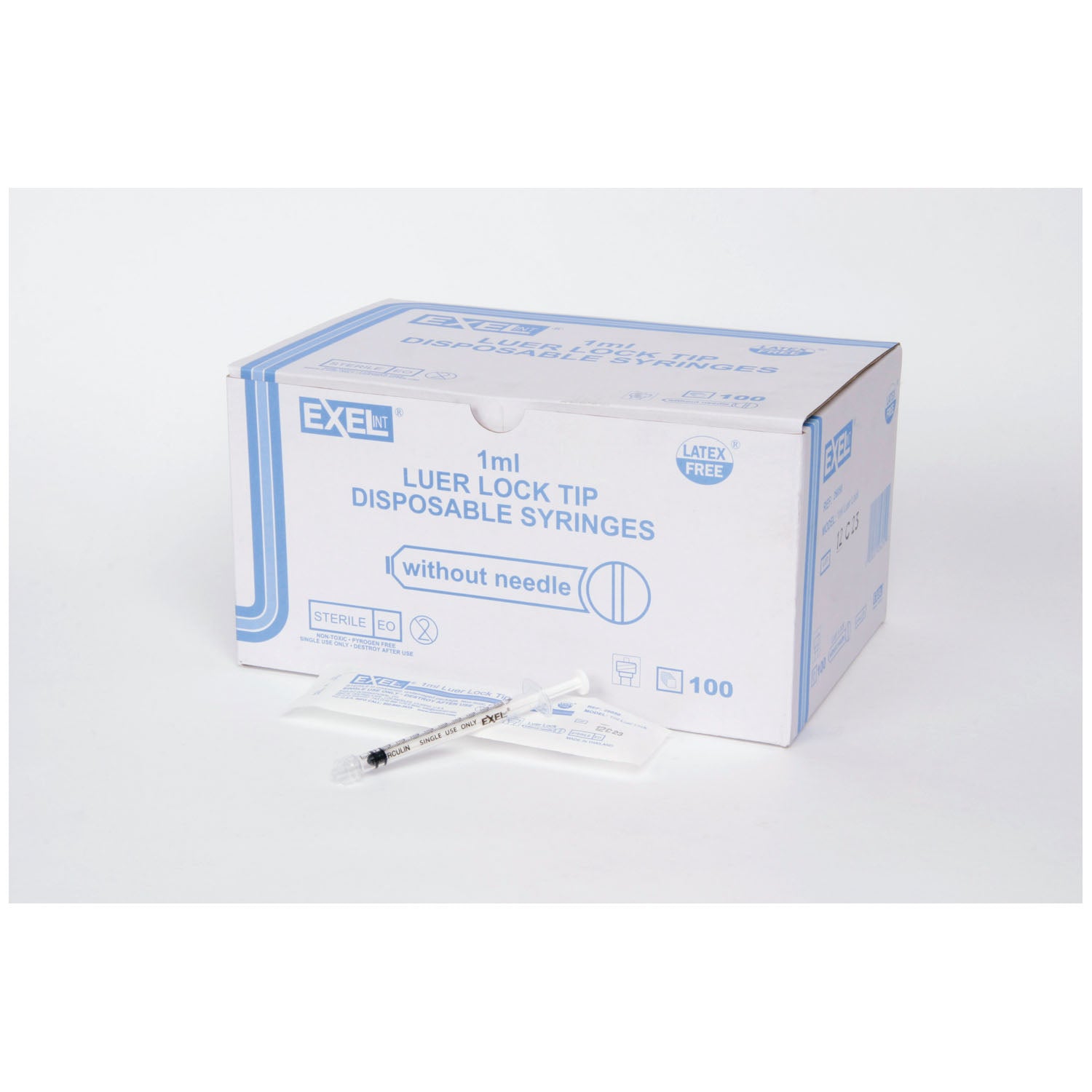 EXEL - STERILE Syringe Only, 1mL, Luer Lock, 100/bx, 10 bx/cs (60 cs/plt)